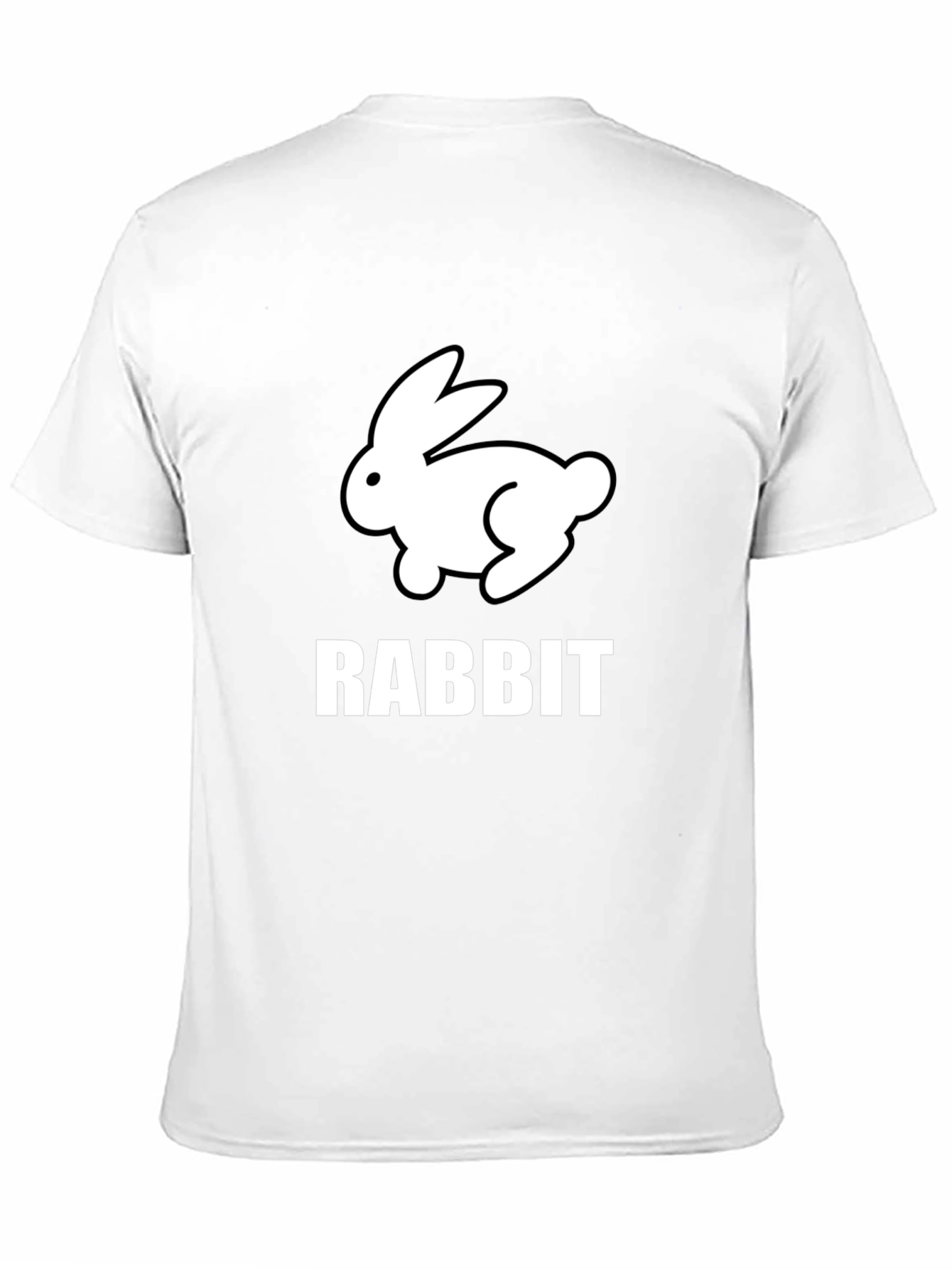 Rabbit Graphic Tee - Black Cotton Casual T-Shirt