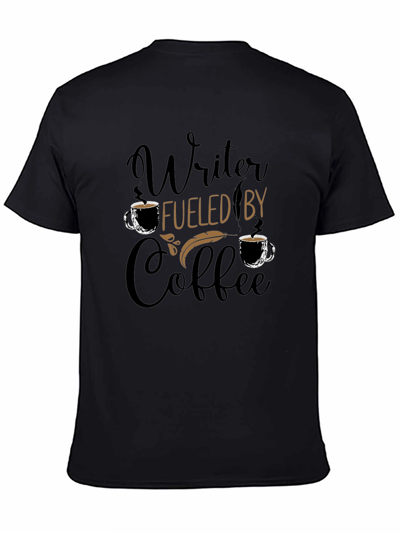Writer Fuel Coffee T-Shirt - Black Cotton Tee