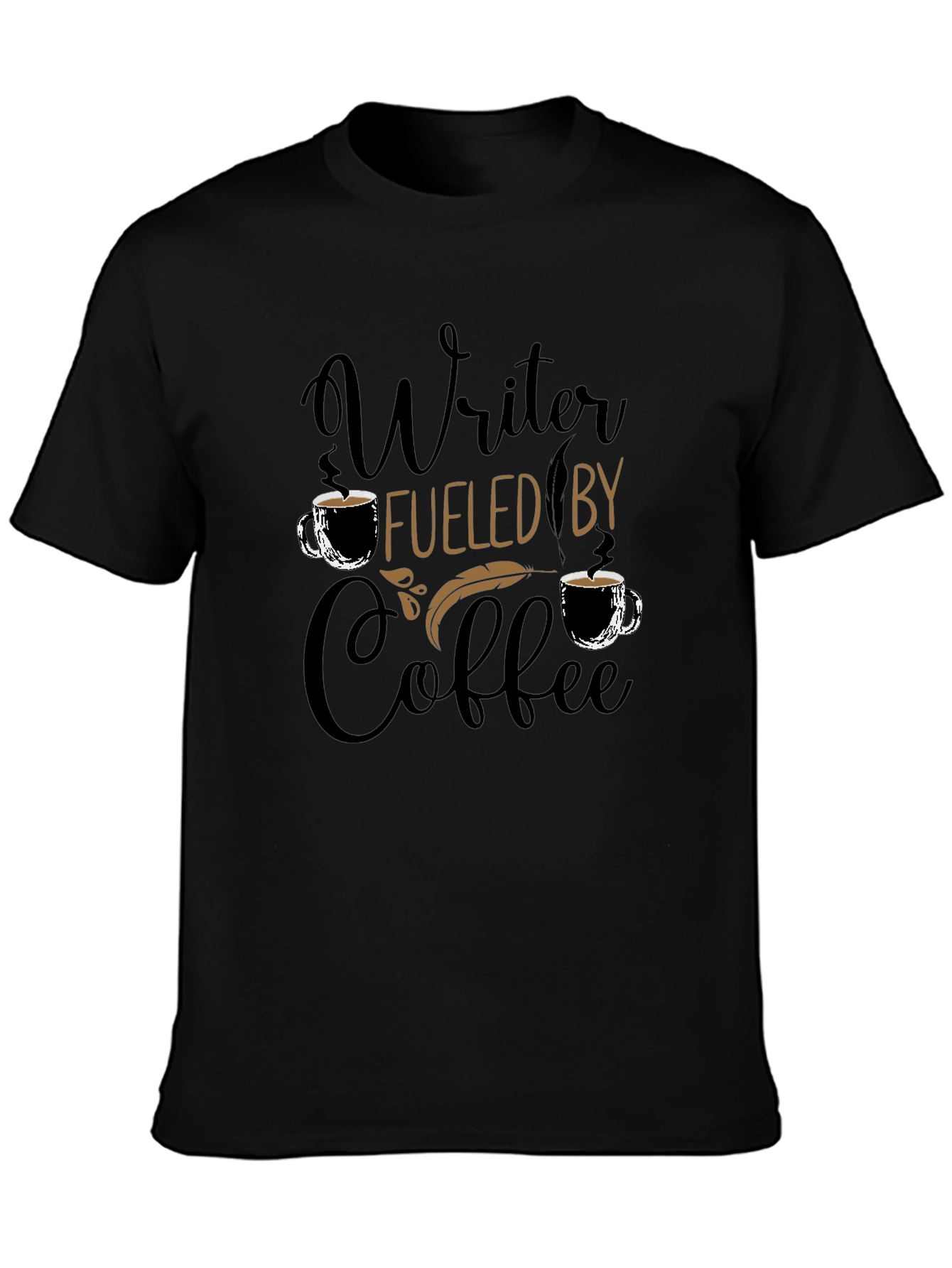 Writer Fuel Coffee T-Shirt - Black Cotton Tee