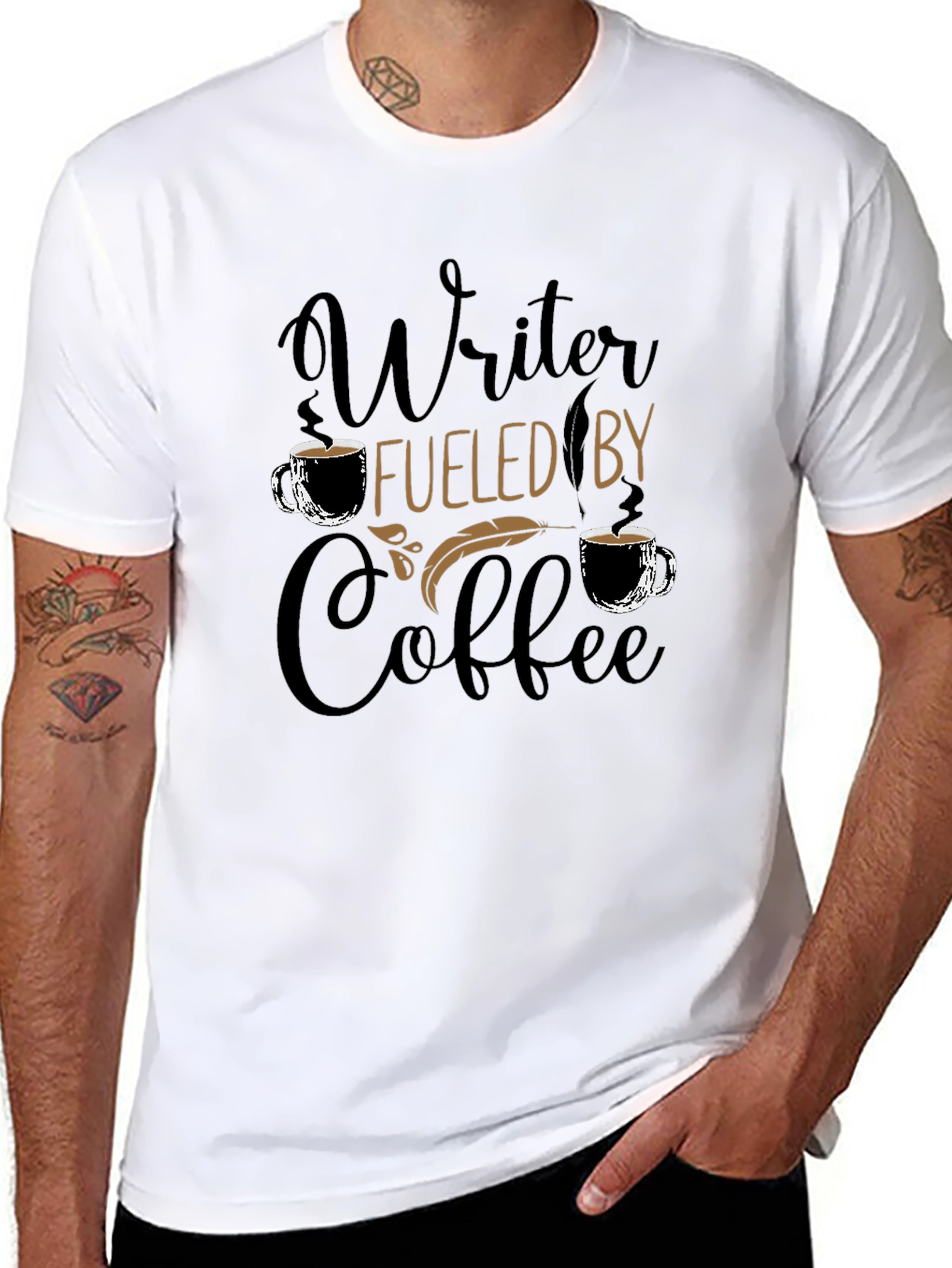Writer Fuel Coffee T-Shirt - Black Cotton Tee