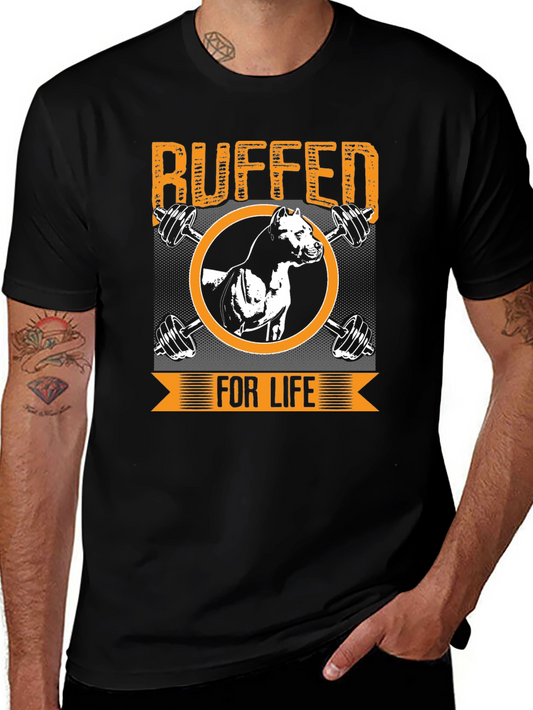 Buffed for Life Graphic Tee - Dog Lover Fitness Shirt