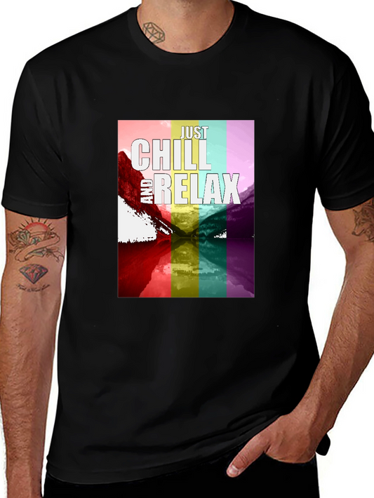Just Chill and Relax T-Shirt - Rainbow Design