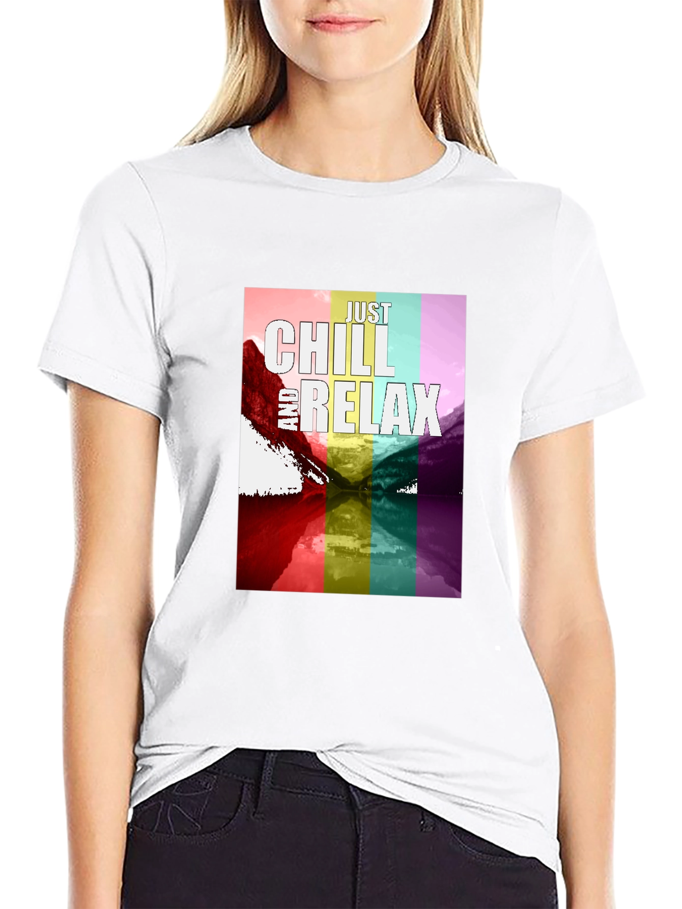 Just Chill and Relax T-Shirt - Rainbow Design
