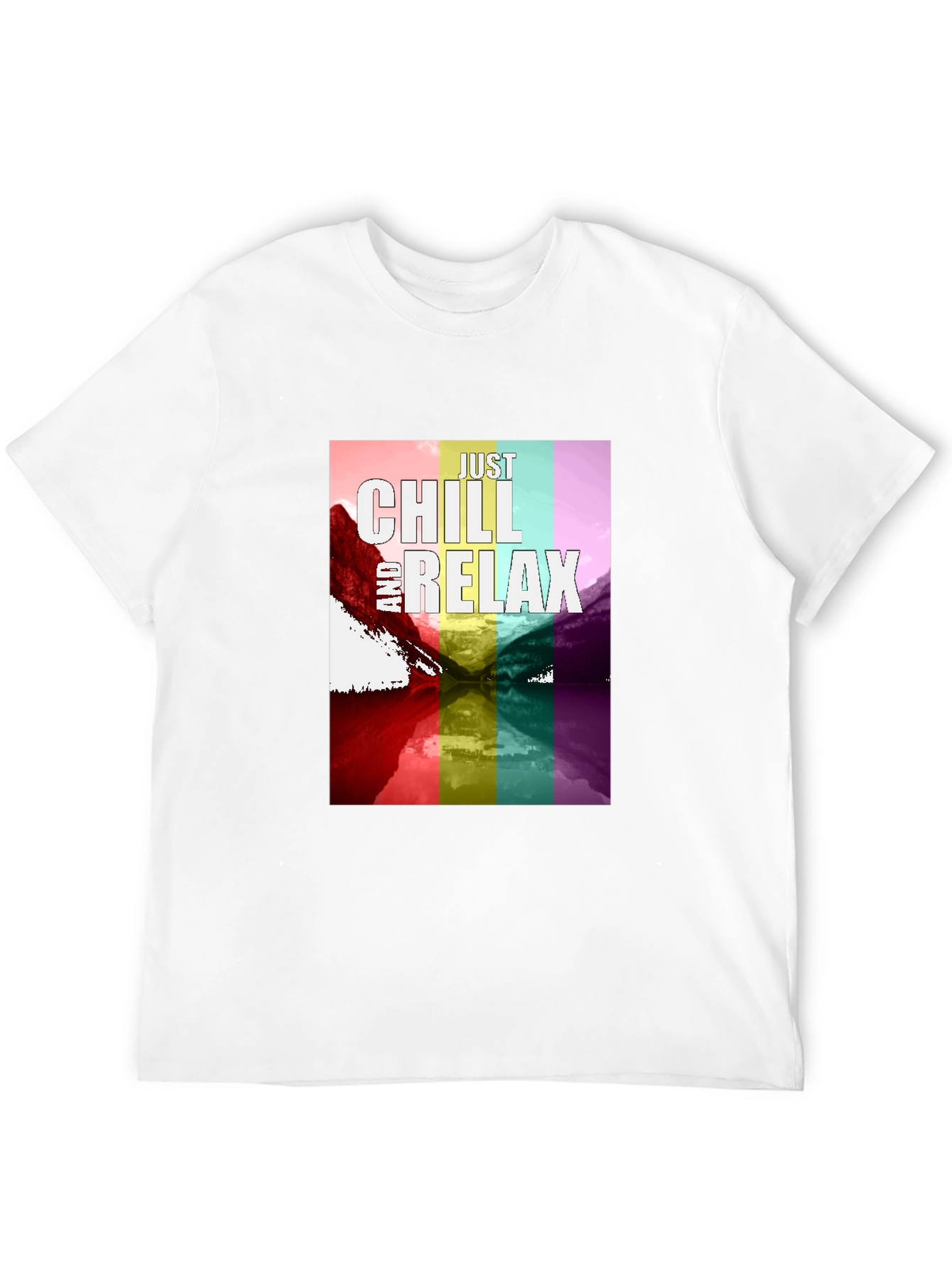 Just Chill and Relax T-Shirt - Rainbow Design