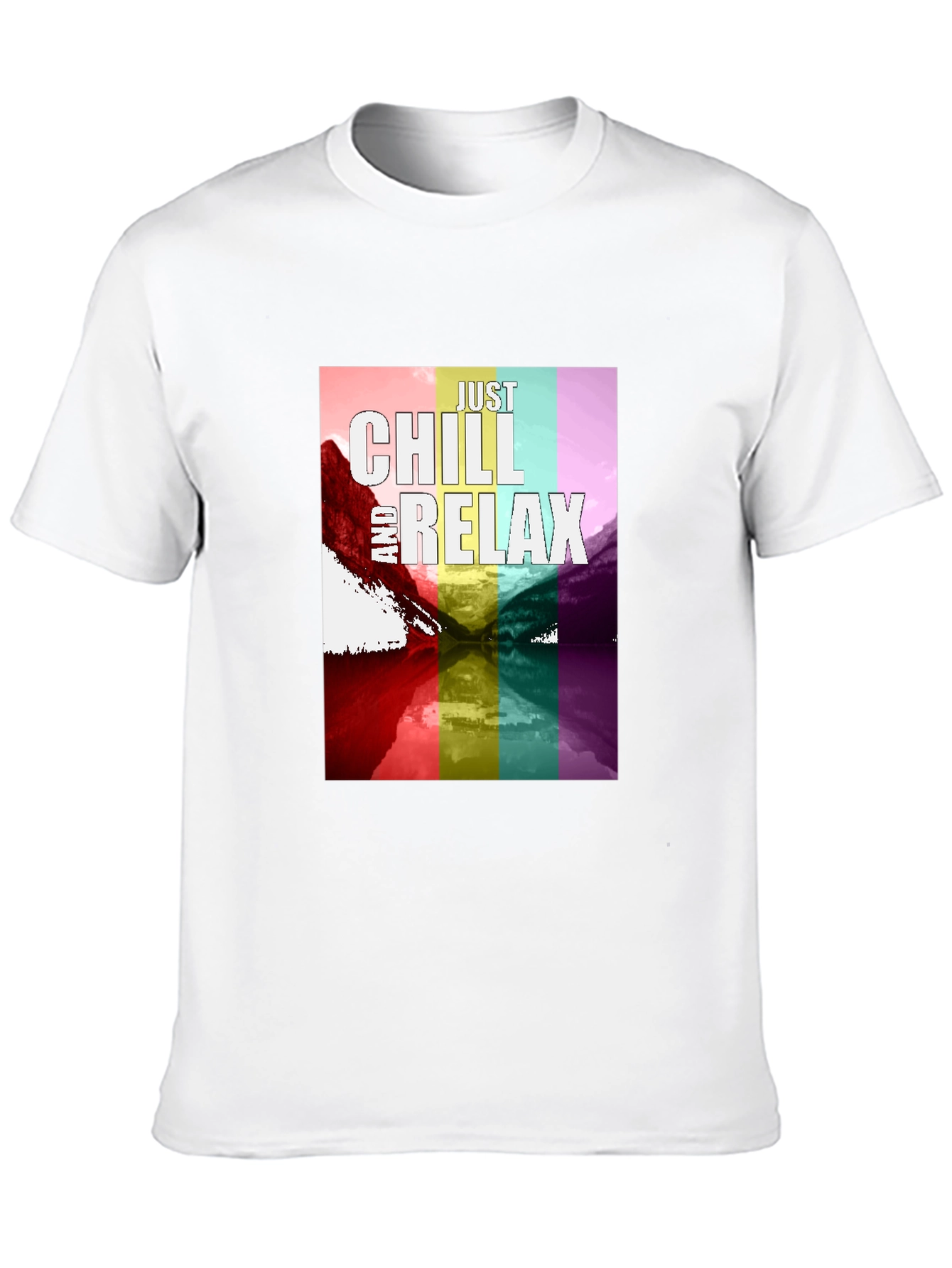 Just Chill and Relax T-Shirt - Rainbow Design