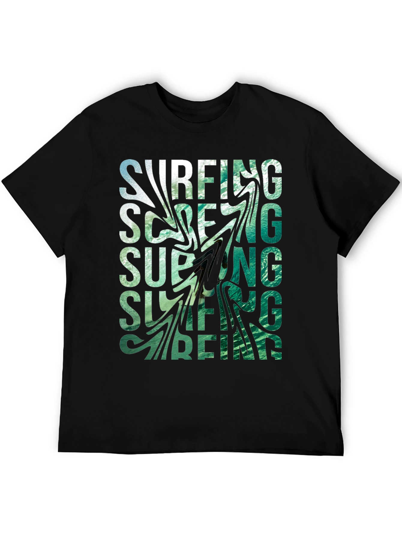 Surfing Graphic Black T-Shirt