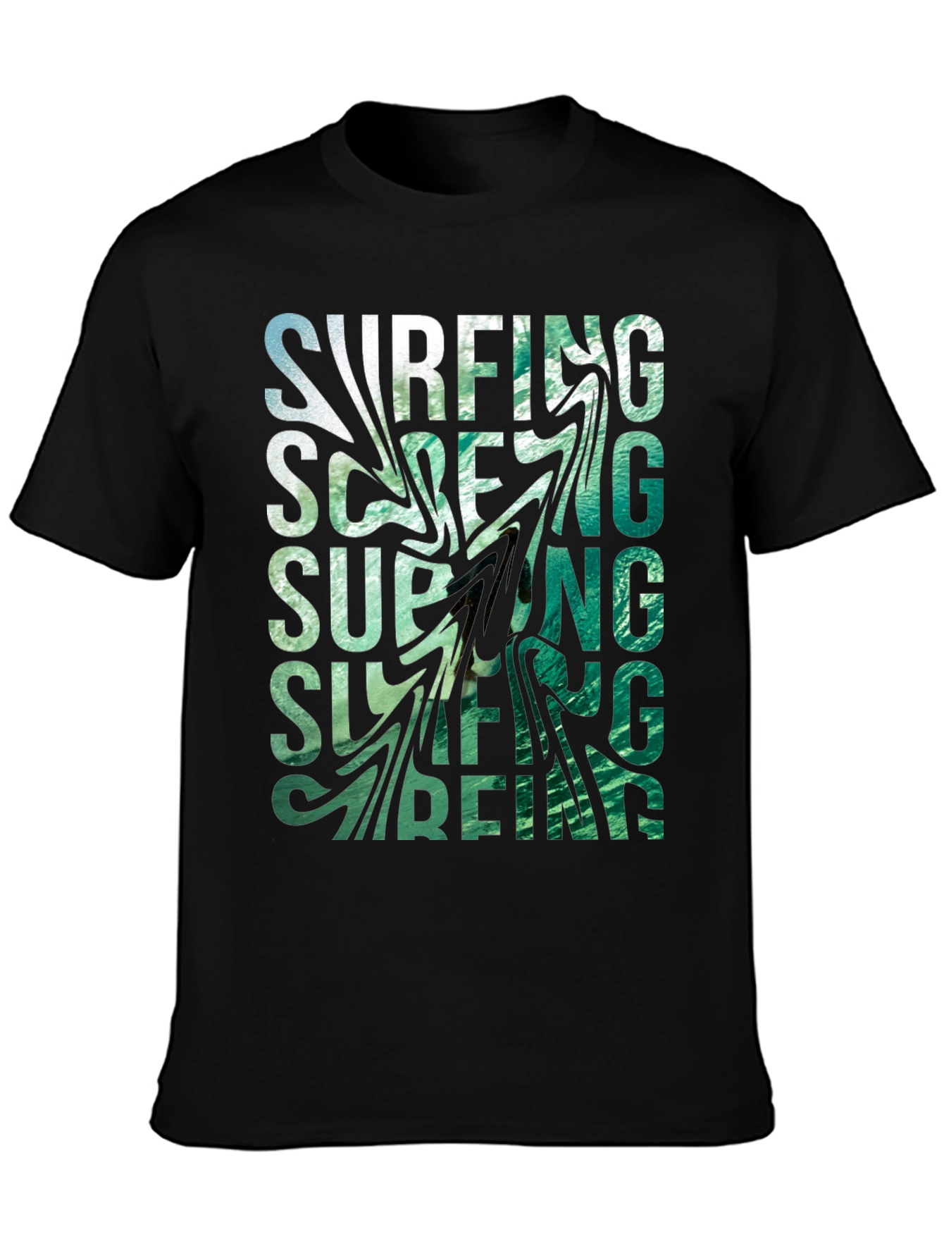 Surfing Graphic Black T-Shirt