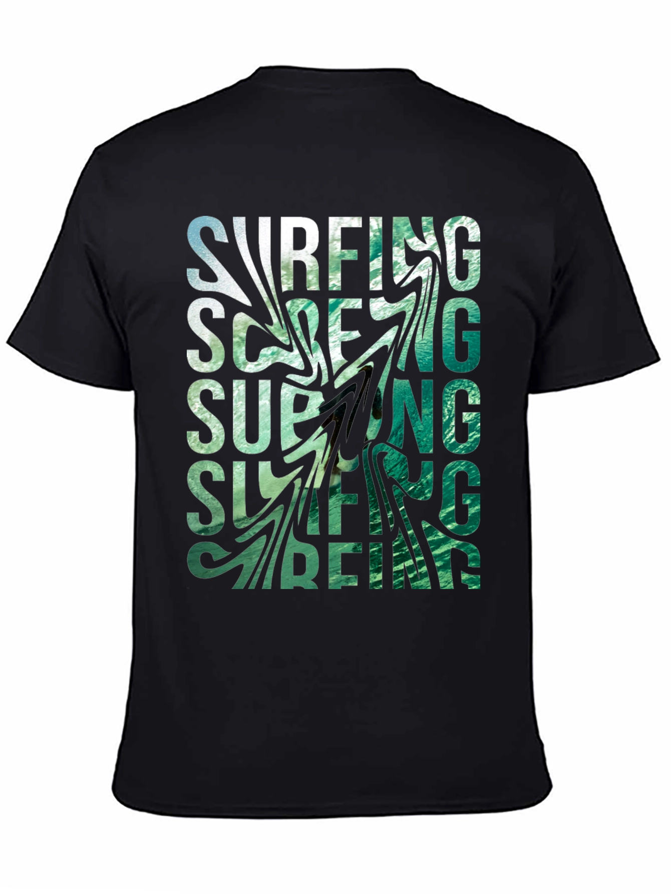 Surfing Graphic Black T-Shirt