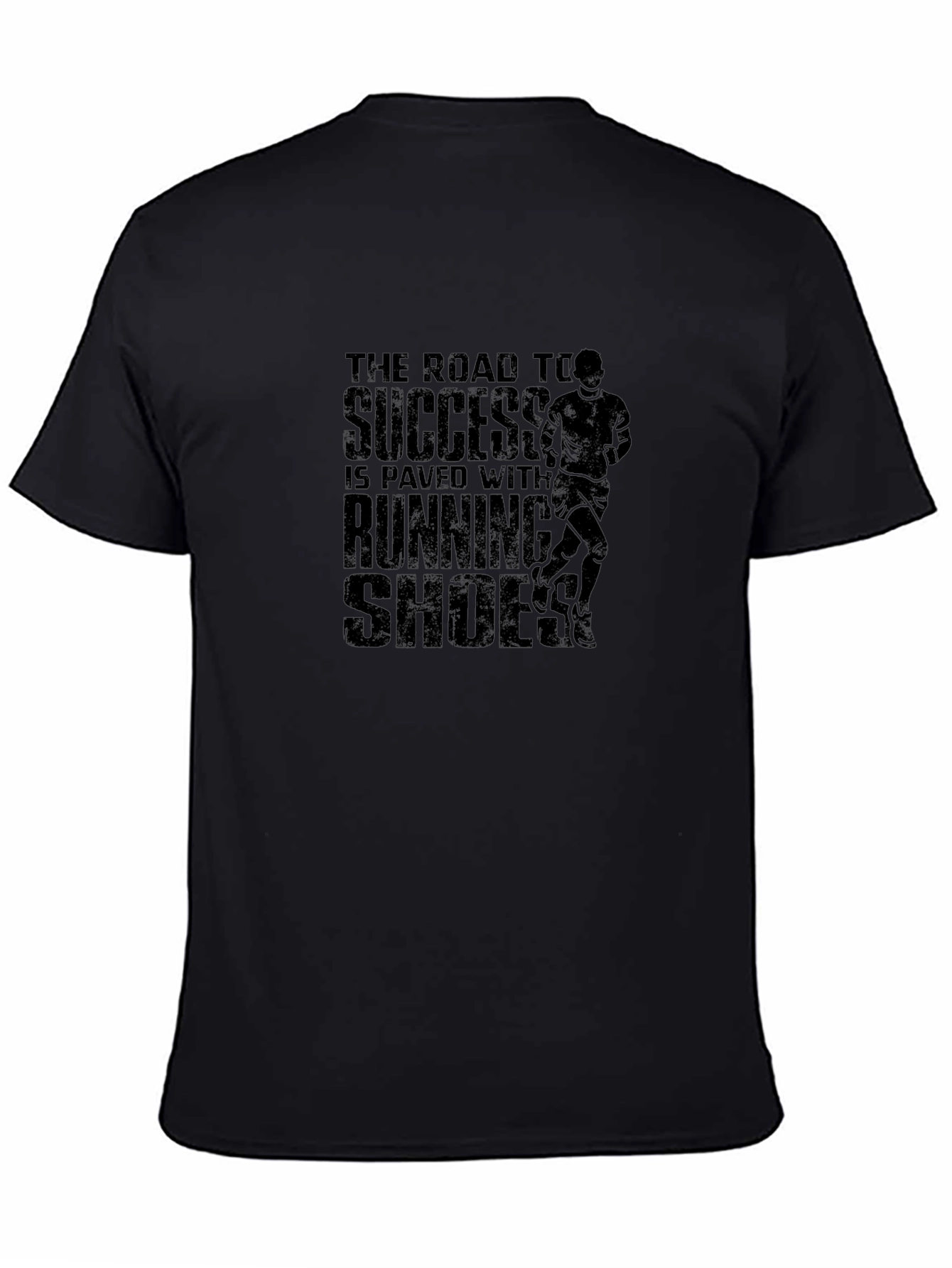Road to Success Running Shoes Black Graphic Tee