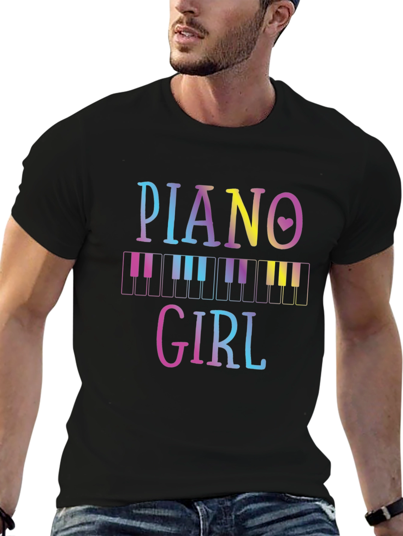 Piano Girl Graphic Tee - Music Lover T-Shirt