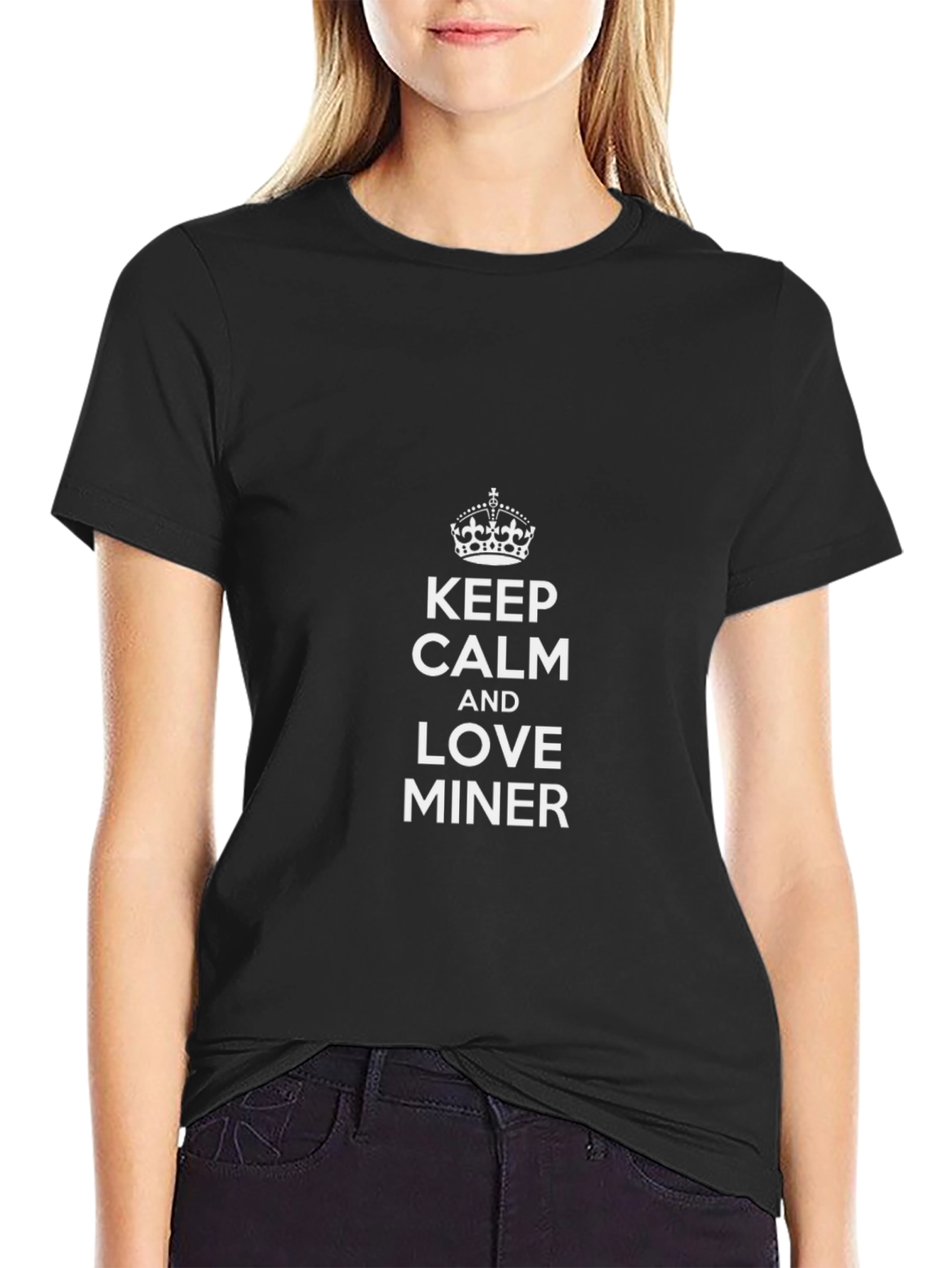 Keep Calm and Love Miner Black T-Shirt