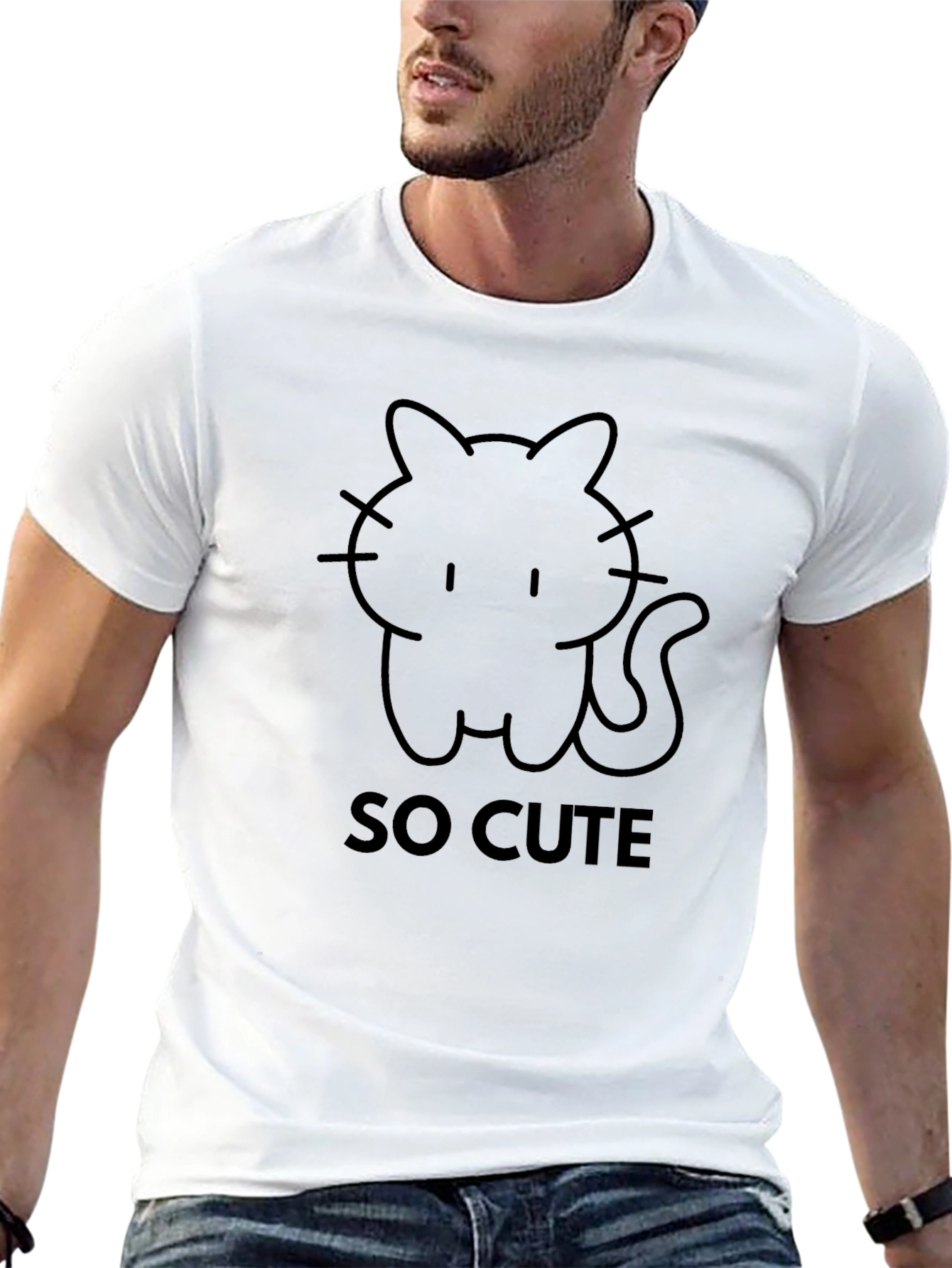 So Cute Cat T-Shirt - Stylish Graphic Tee