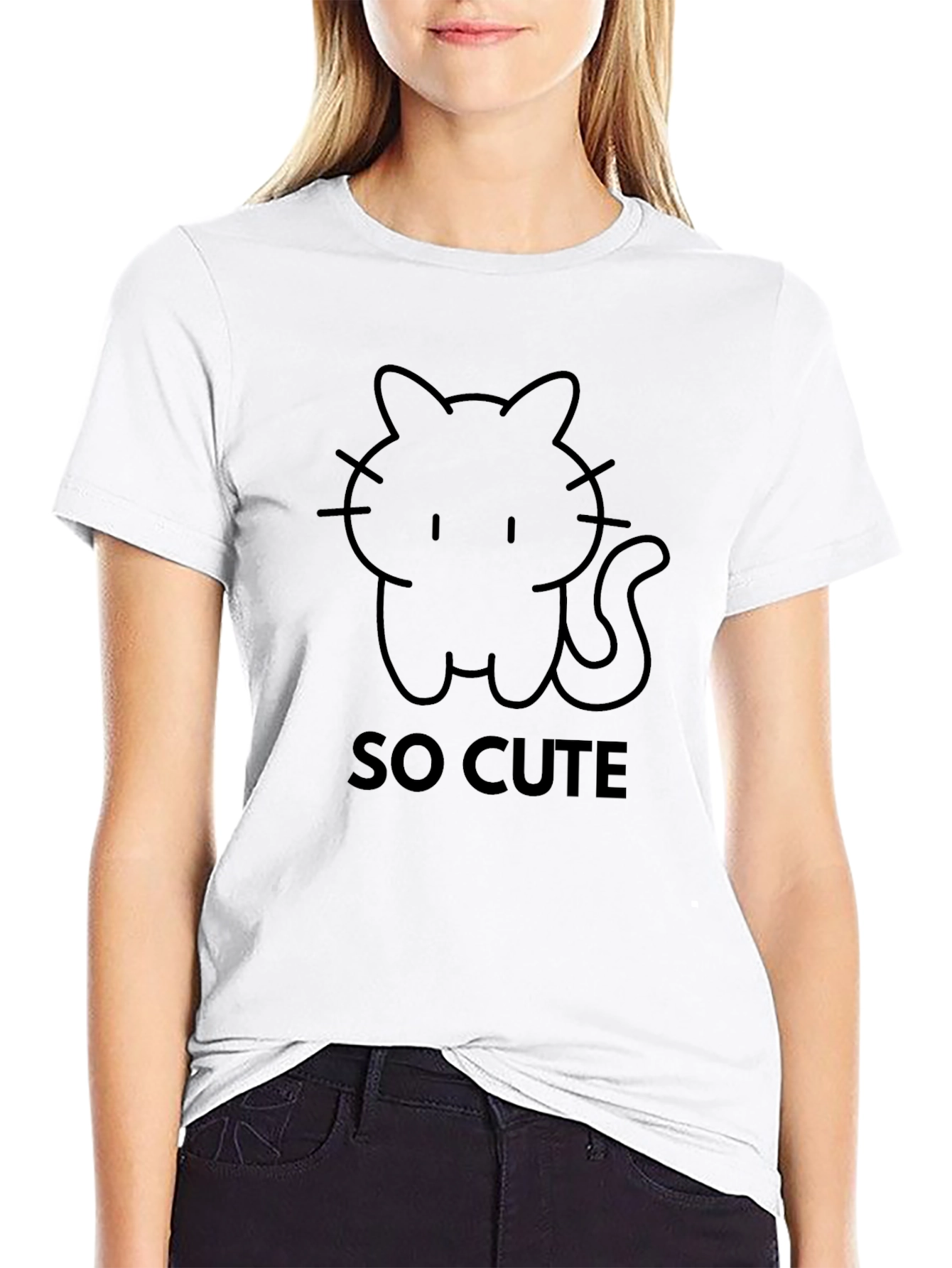 So Cute Cat T-Shirt - Stylish Graphic Tee