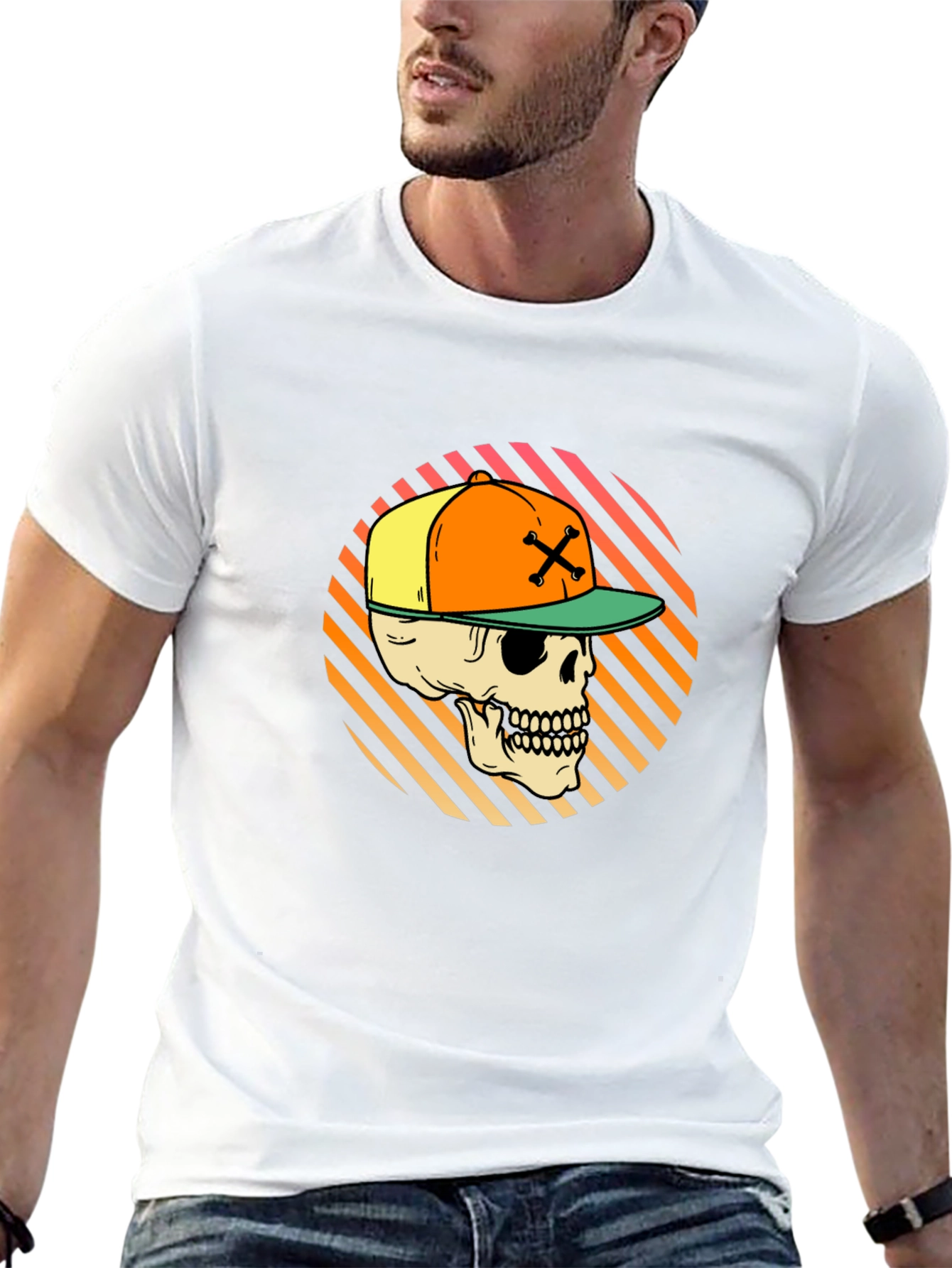 Skull in Cap Graphic Tee - Urban Streetwear