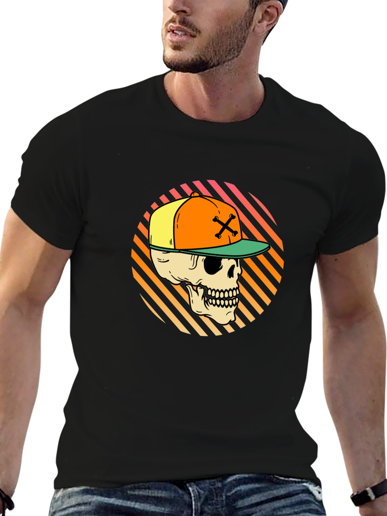 Skull in Cap Graphic Tee - Urban Streetwear