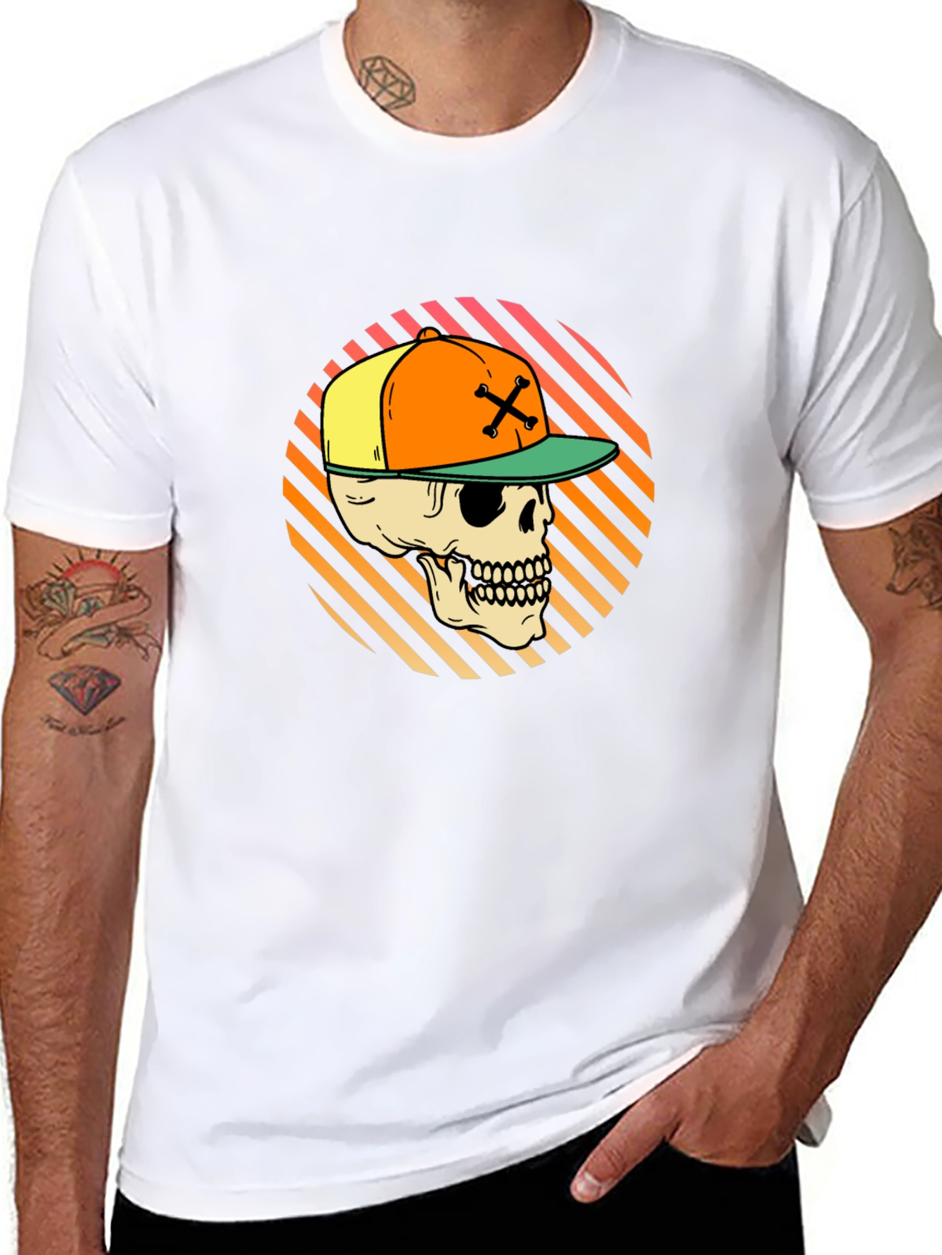 Skull in Cap Graphic Tee - Urban Streetwear