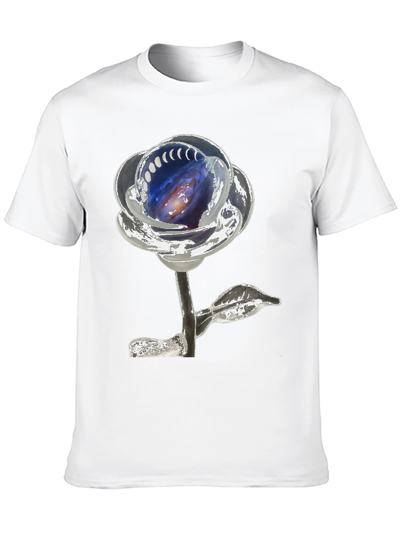 Galaxy Rose Graphic Tee - Unique Space Design