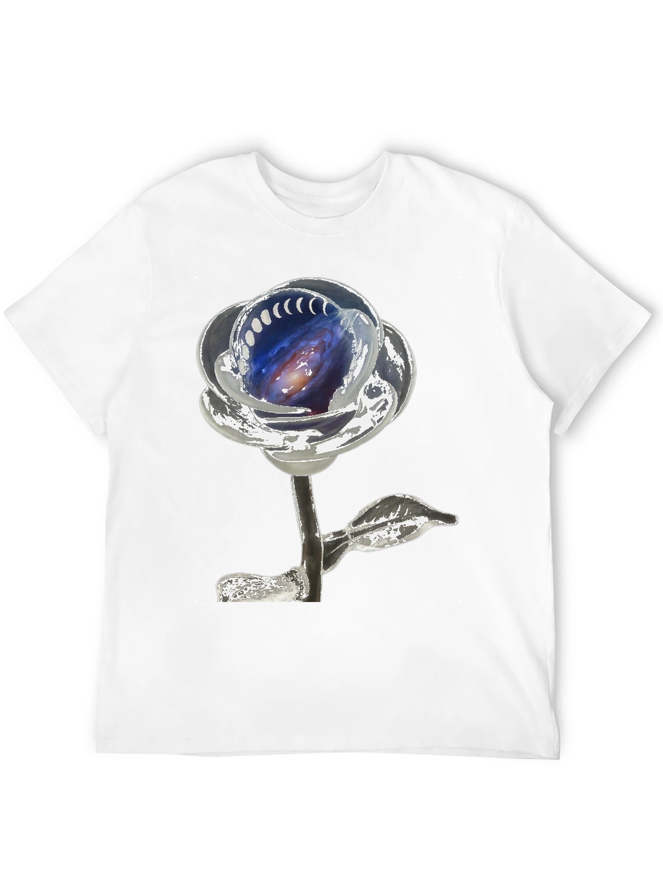 Galaxy Rose Graphic Tee - Unique Space Design