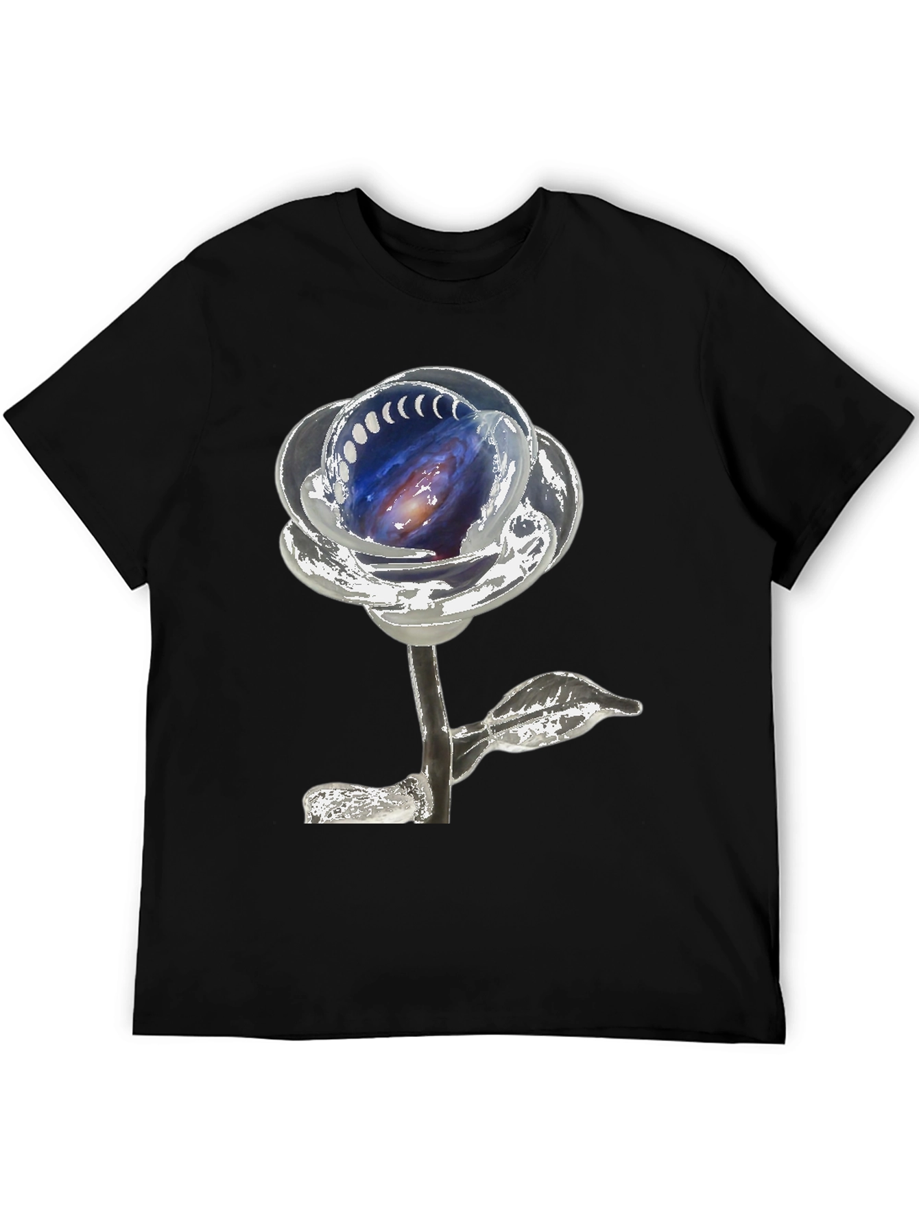 Galaxy Rose Graphic Tee - Unique Space Design