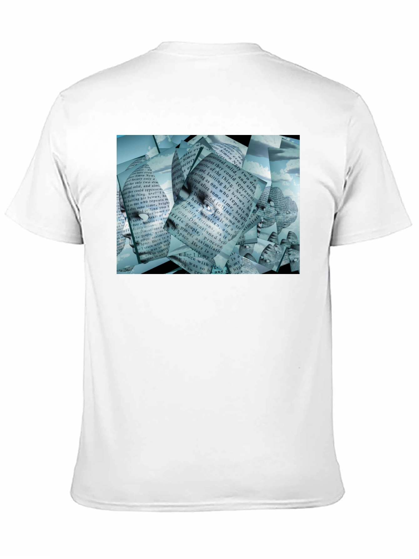 Abstract Face Text Print T-Shirt