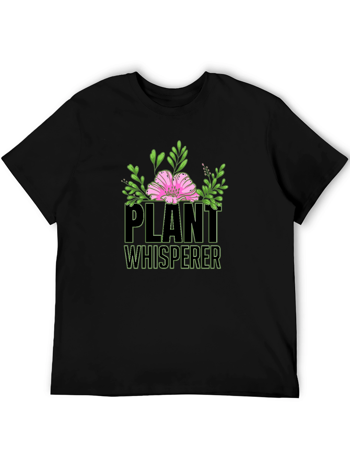 Plant Whisperer Graphic T-Shirt - Black Cotton Tee