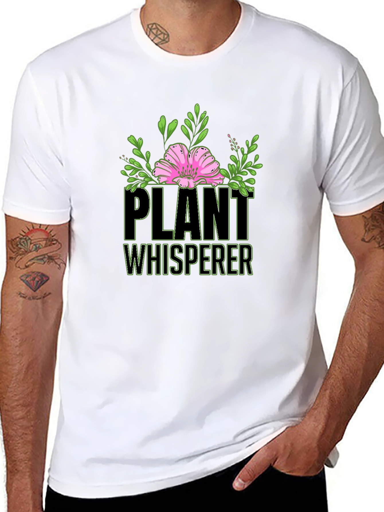 Plant Whisperer Graphic T-Shirt - Black Cotton Tee