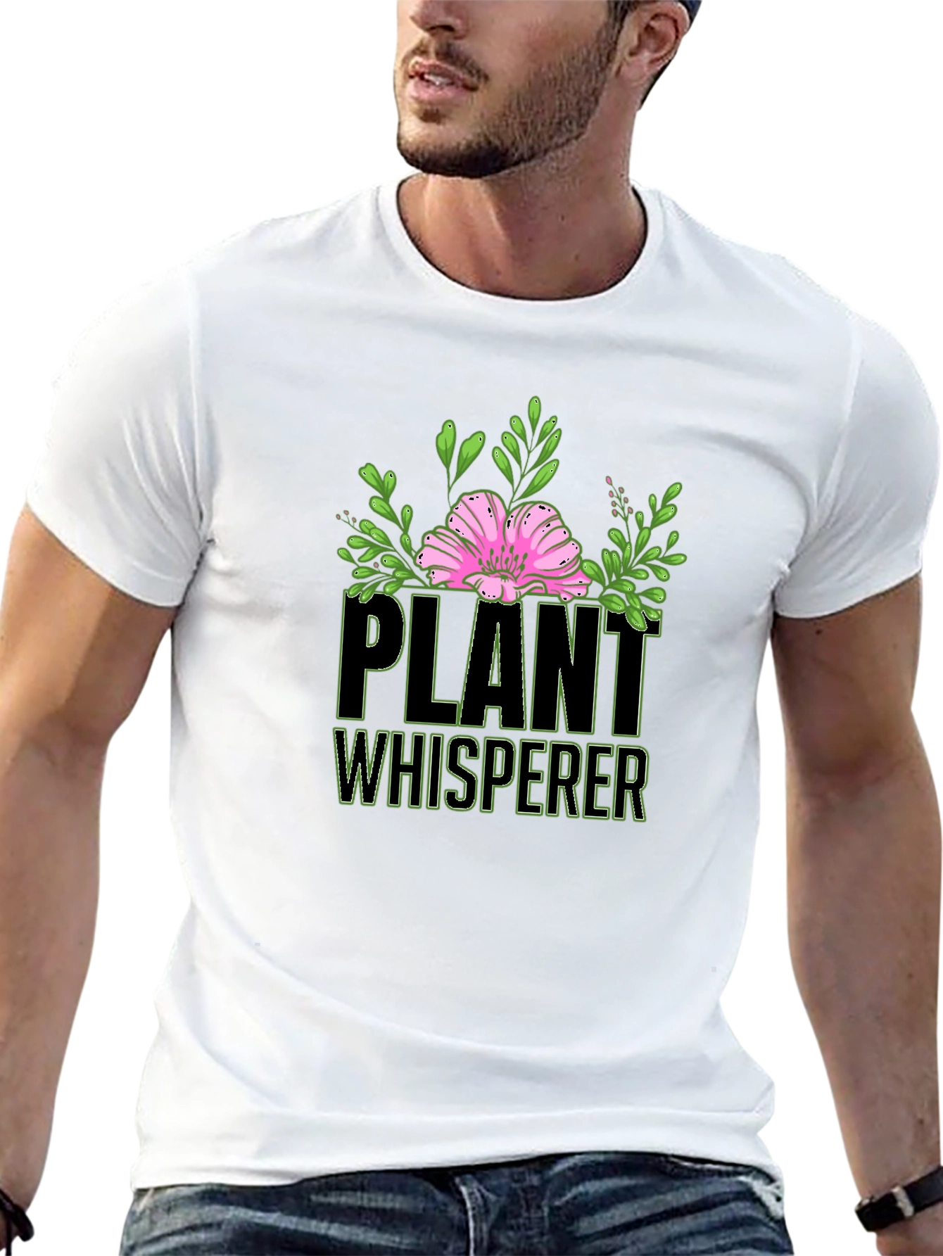Plant Whisperer Graphic T-Shirt - Black Cotton Tee