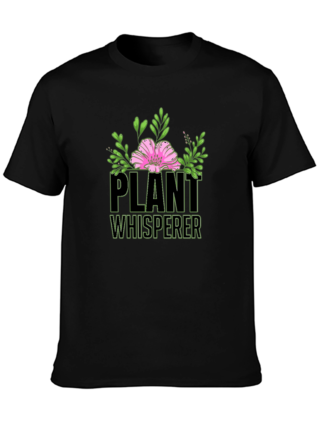 Plant Whisperer Graphic T-Shirt - Black Cotton Tee