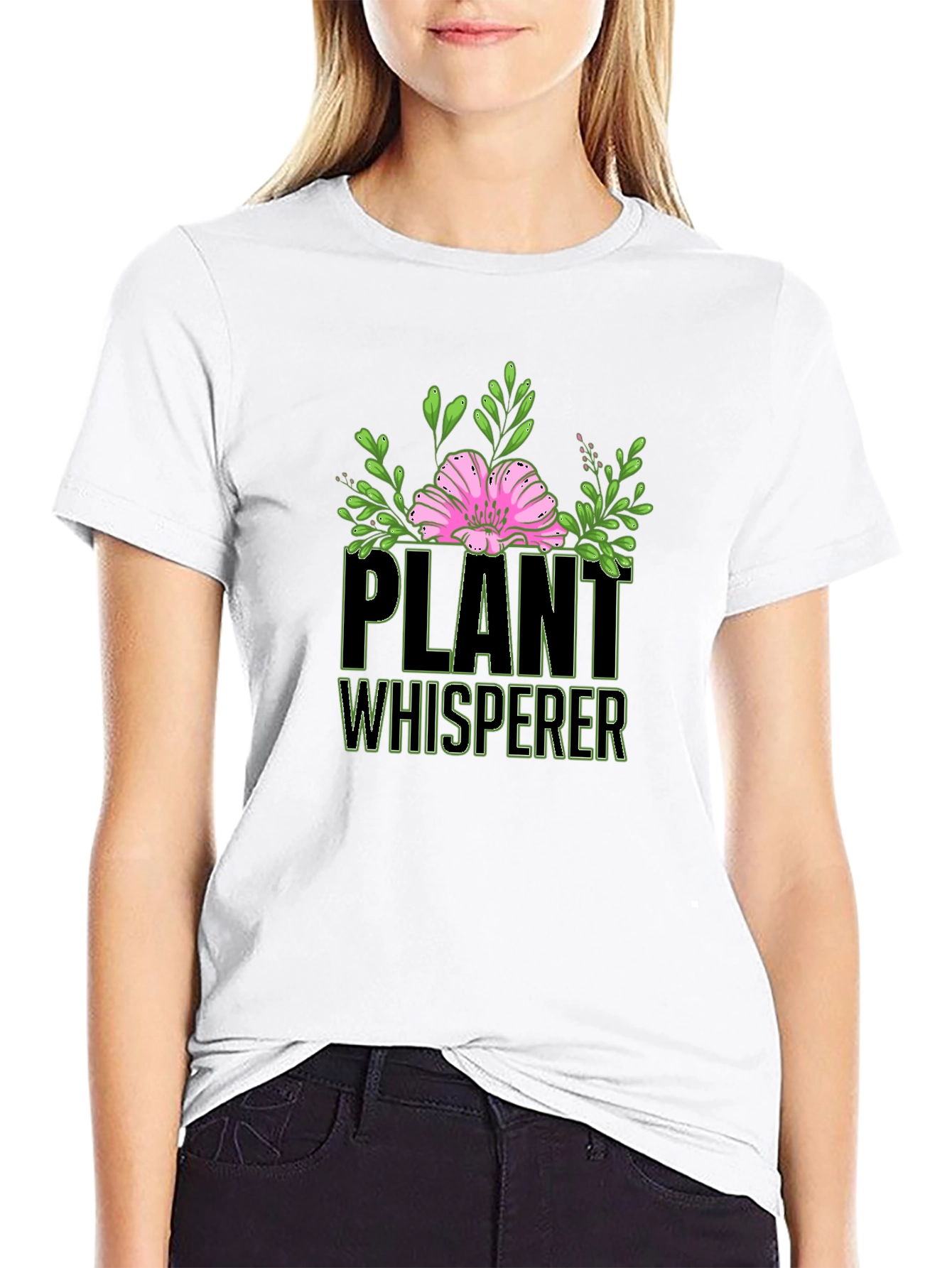 Plant Whisperer Graphic T-Shirt - Black Cotton Tee