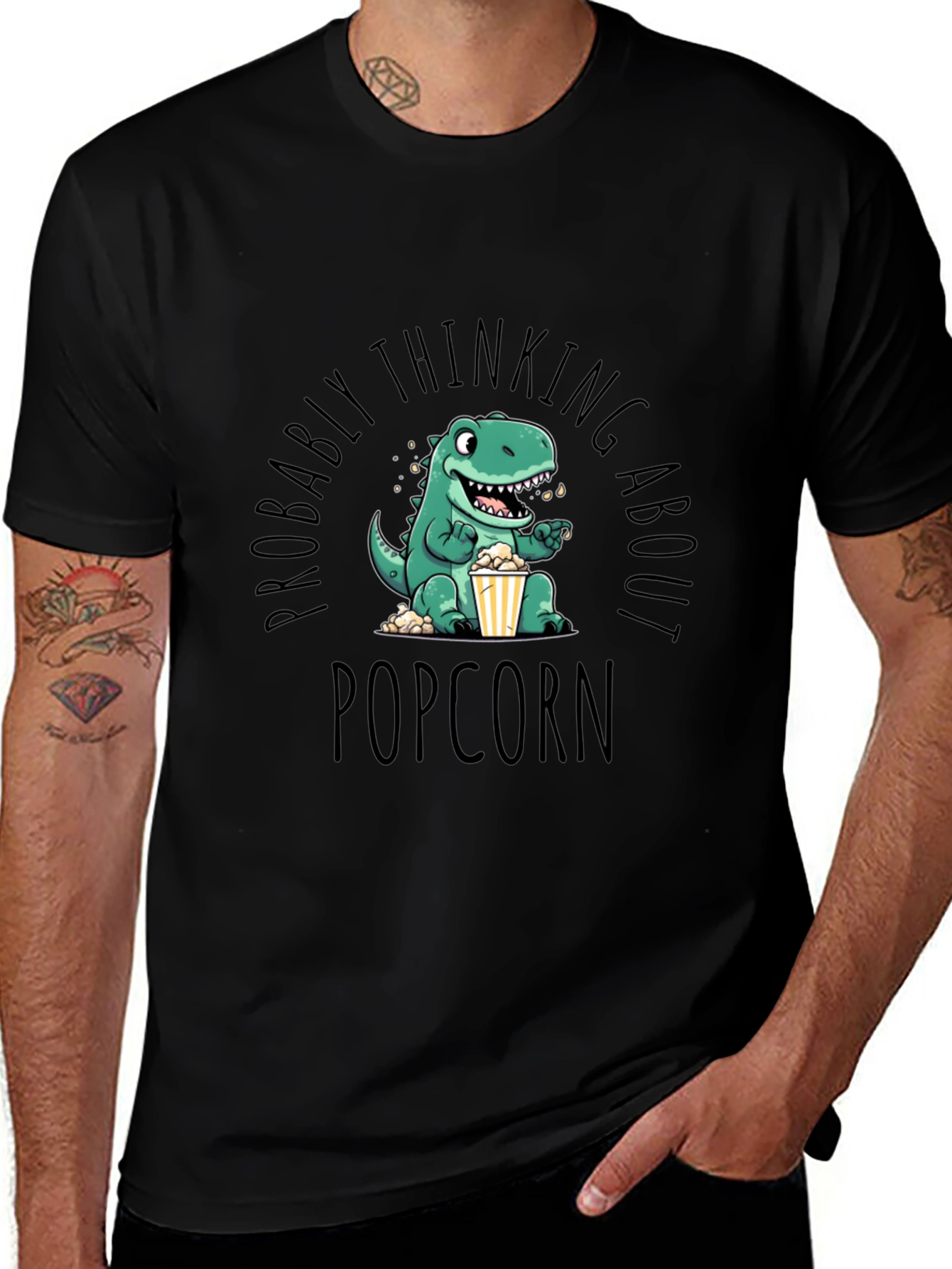 Dino Popcorn T-Shirt - Foodie Fun!