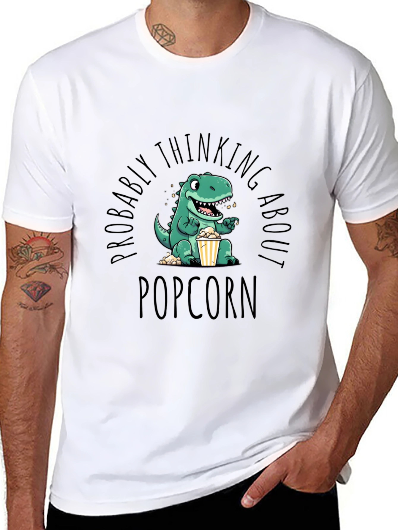 Dino Popcorn T-Shirt - Foodie Fun!