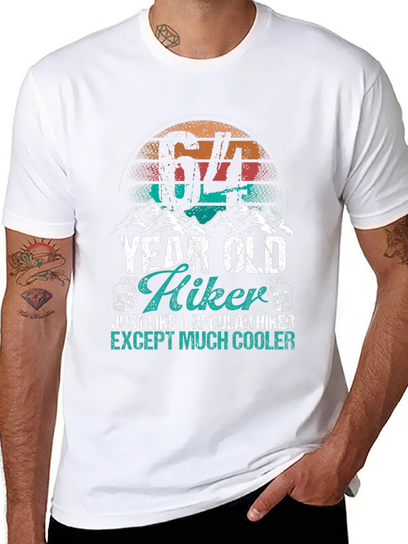 64 Year Old Hiker T-Shirt - Cool Hiking Apparel