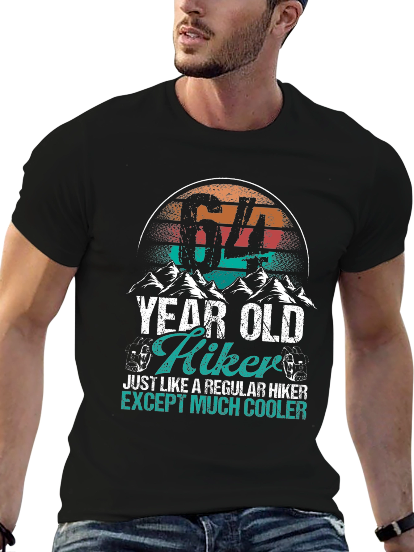 64 Year Old Hiker T-Shirt - Cool Hiking Apparel
