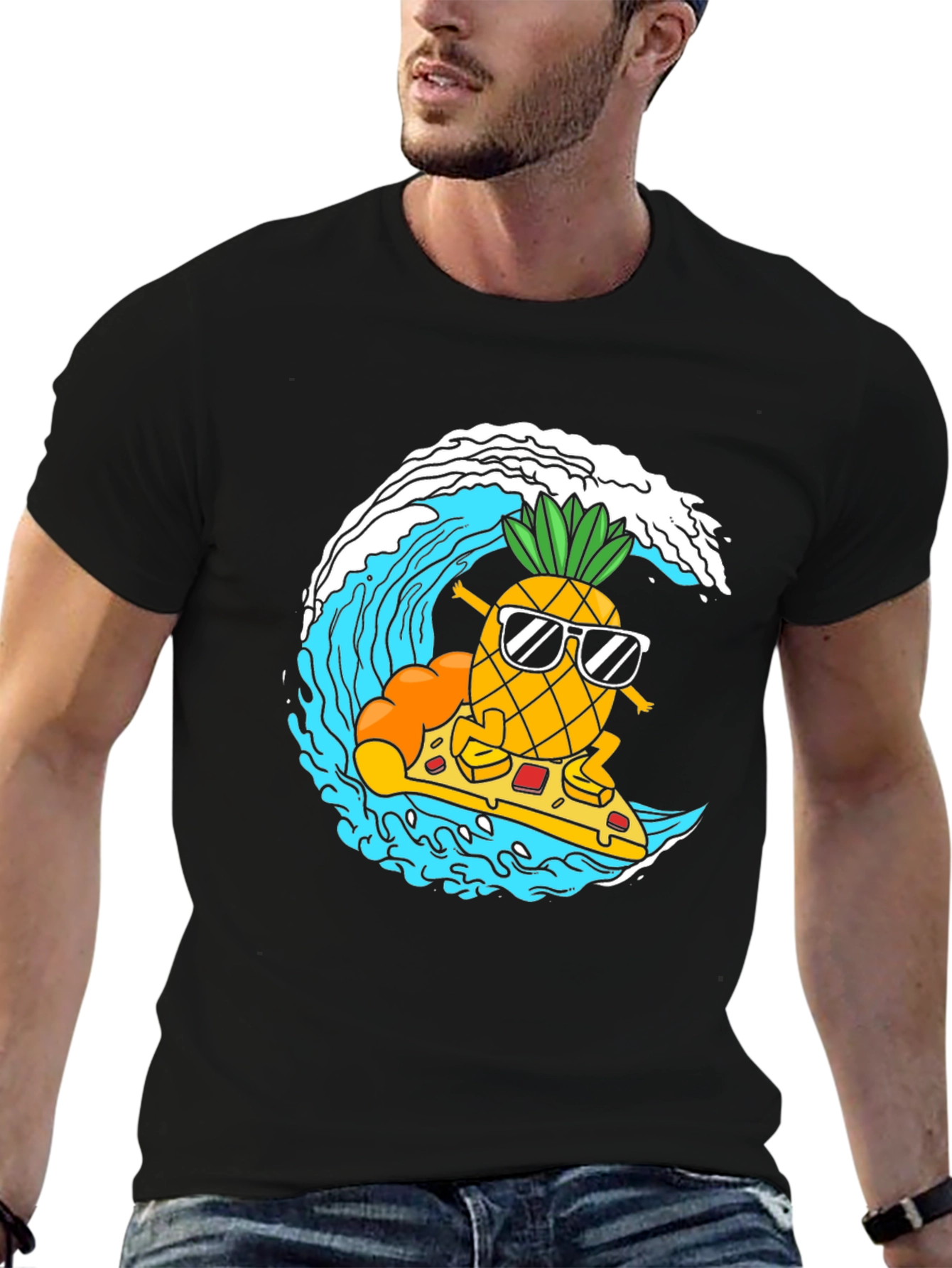 Surfing Pineapple Pizza T-Shirt