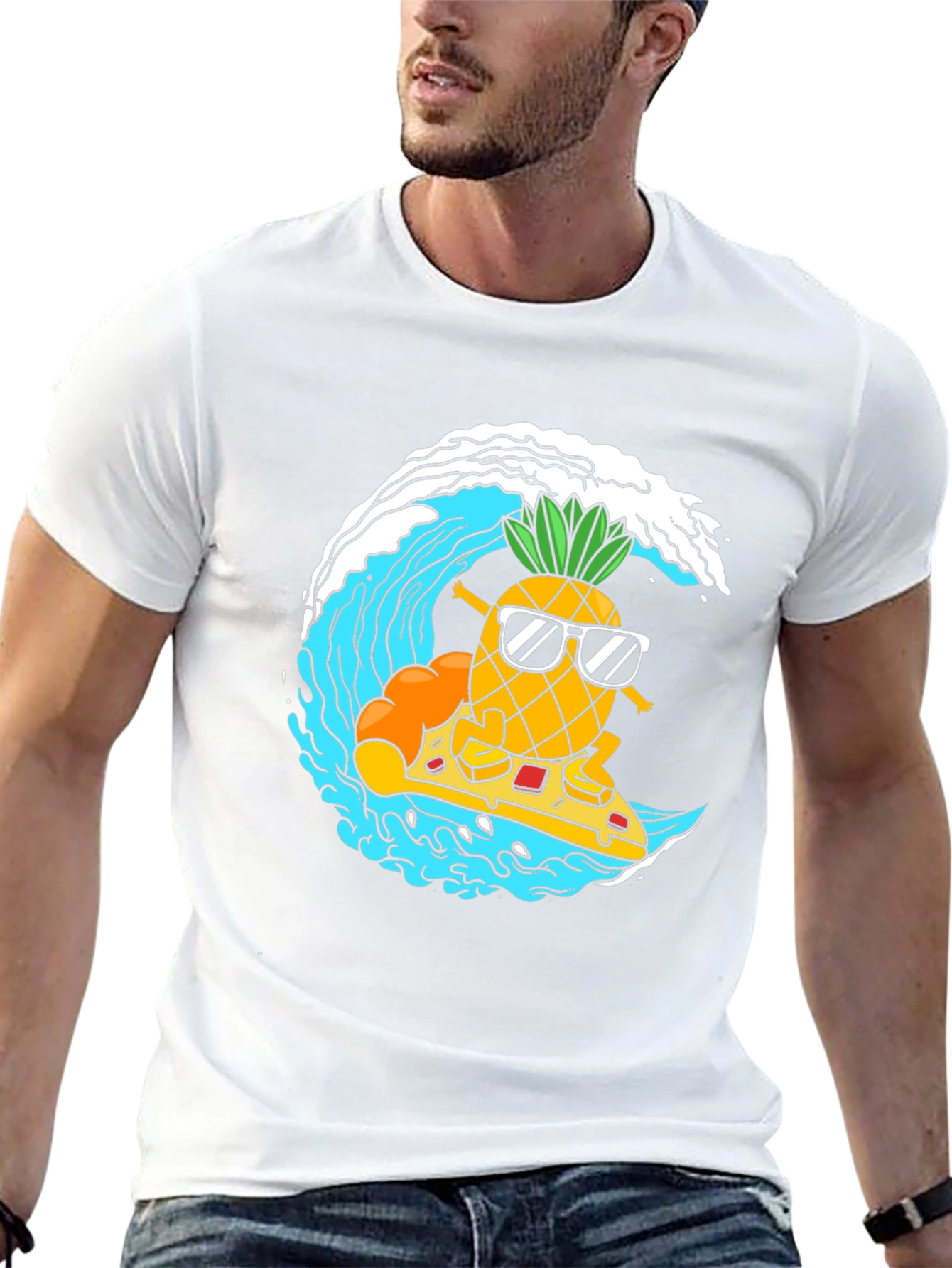 Surfing Pineapple Pizza T-Shirt