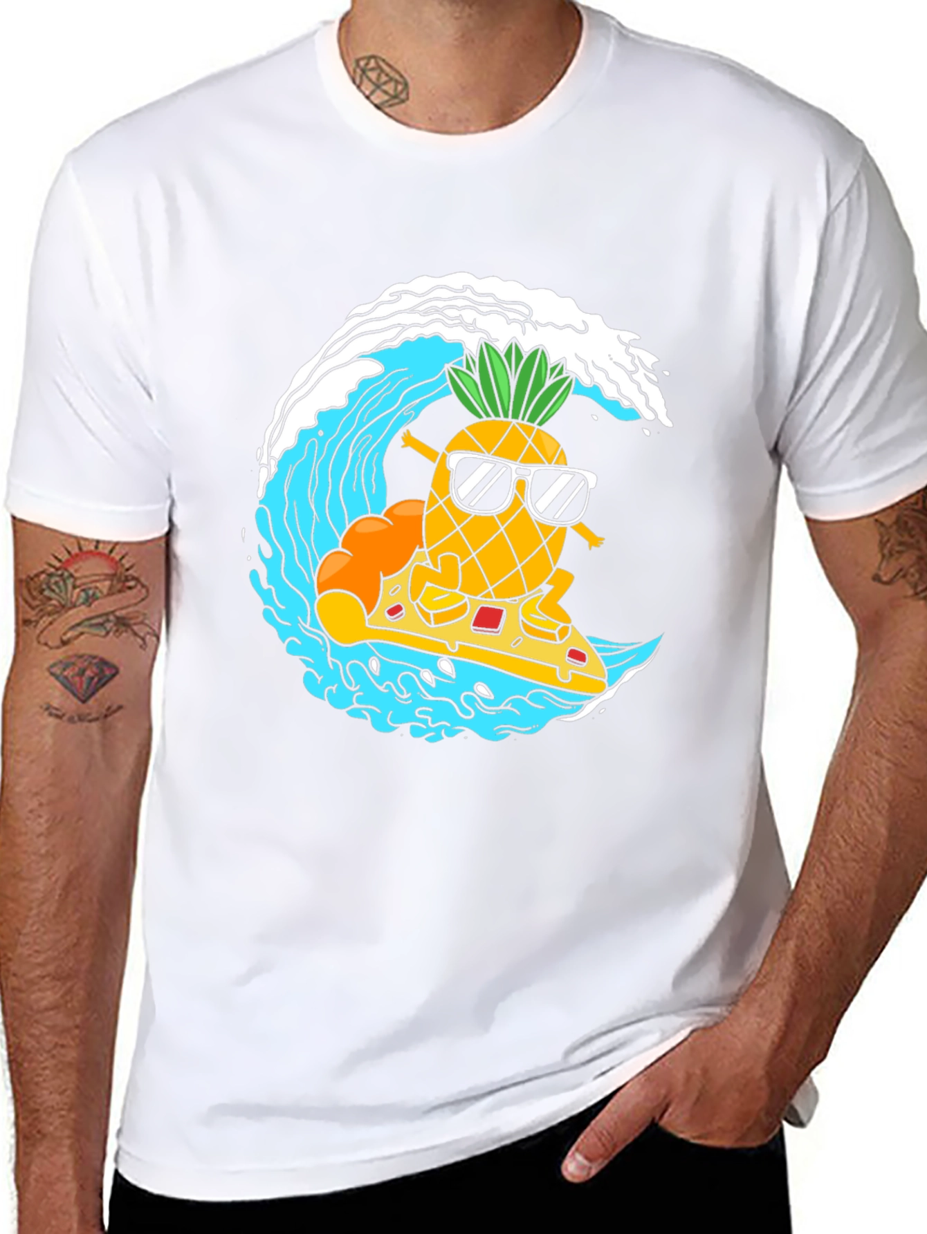Surfing Pineapple Pizza T-Shirt