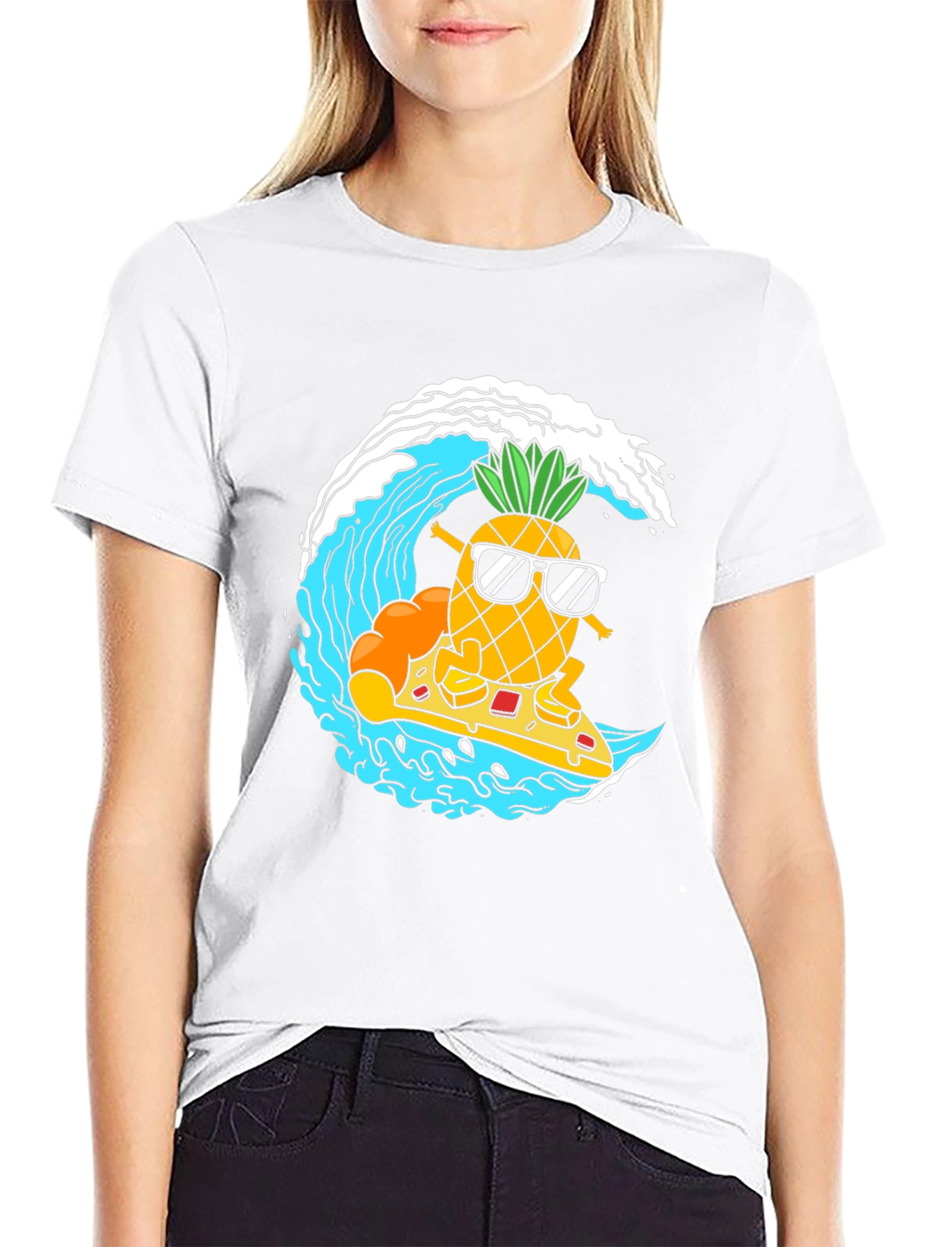 Surfing Pineapple Pizza T-Shirt