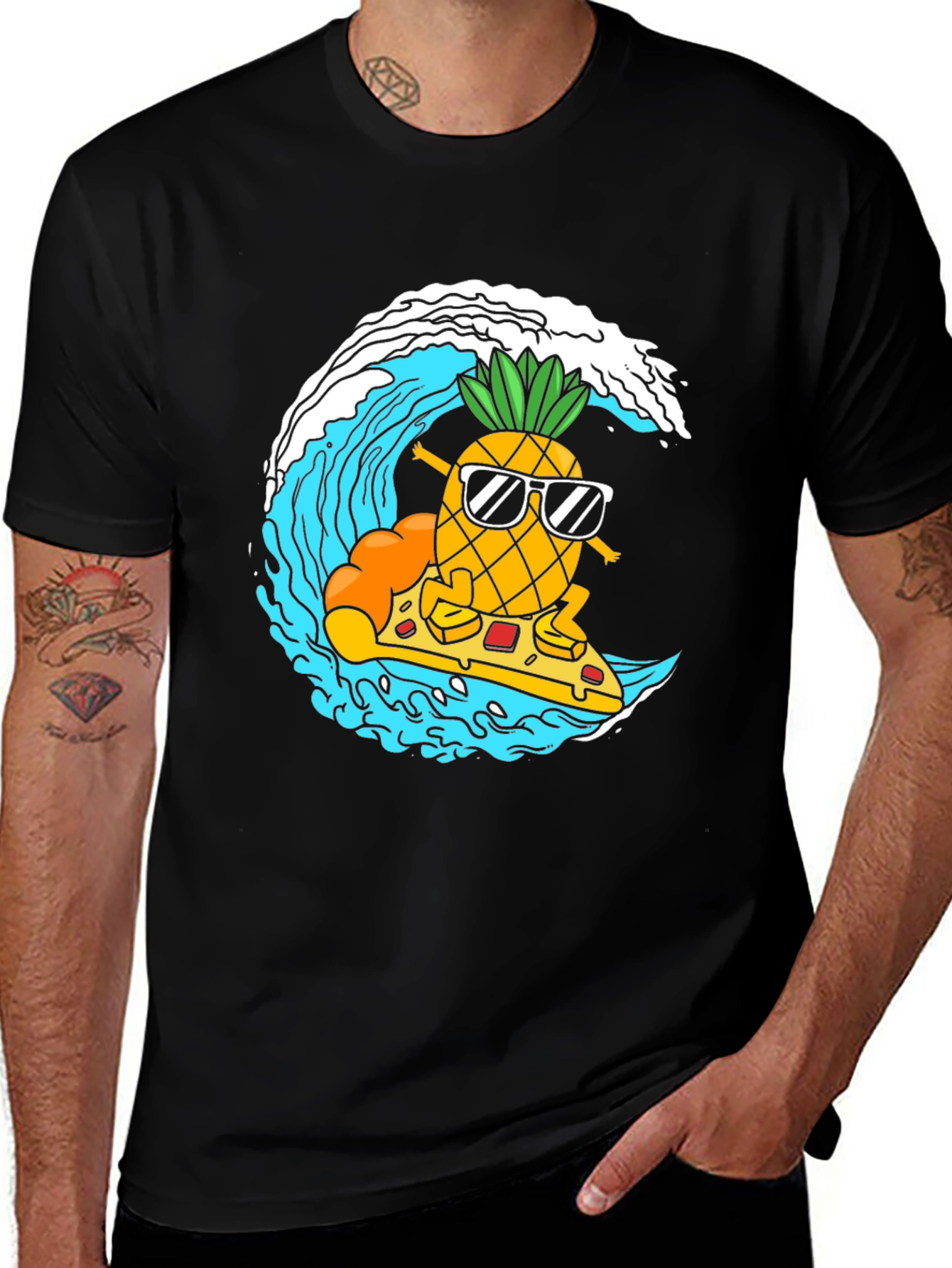 Surfing Pineapple Pizza T-Shirt