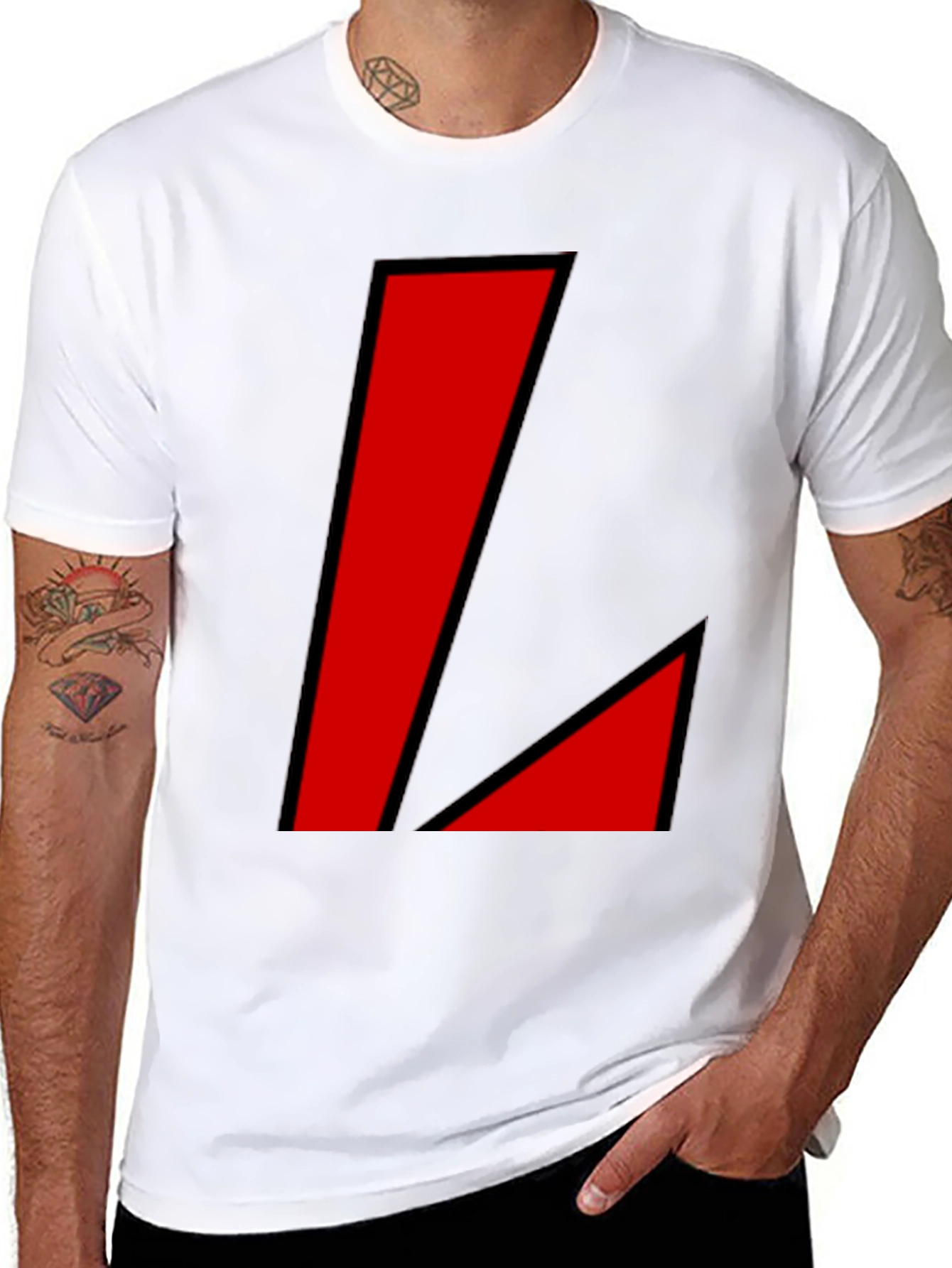 Bold Red Geometric Graphic T-Shirt
