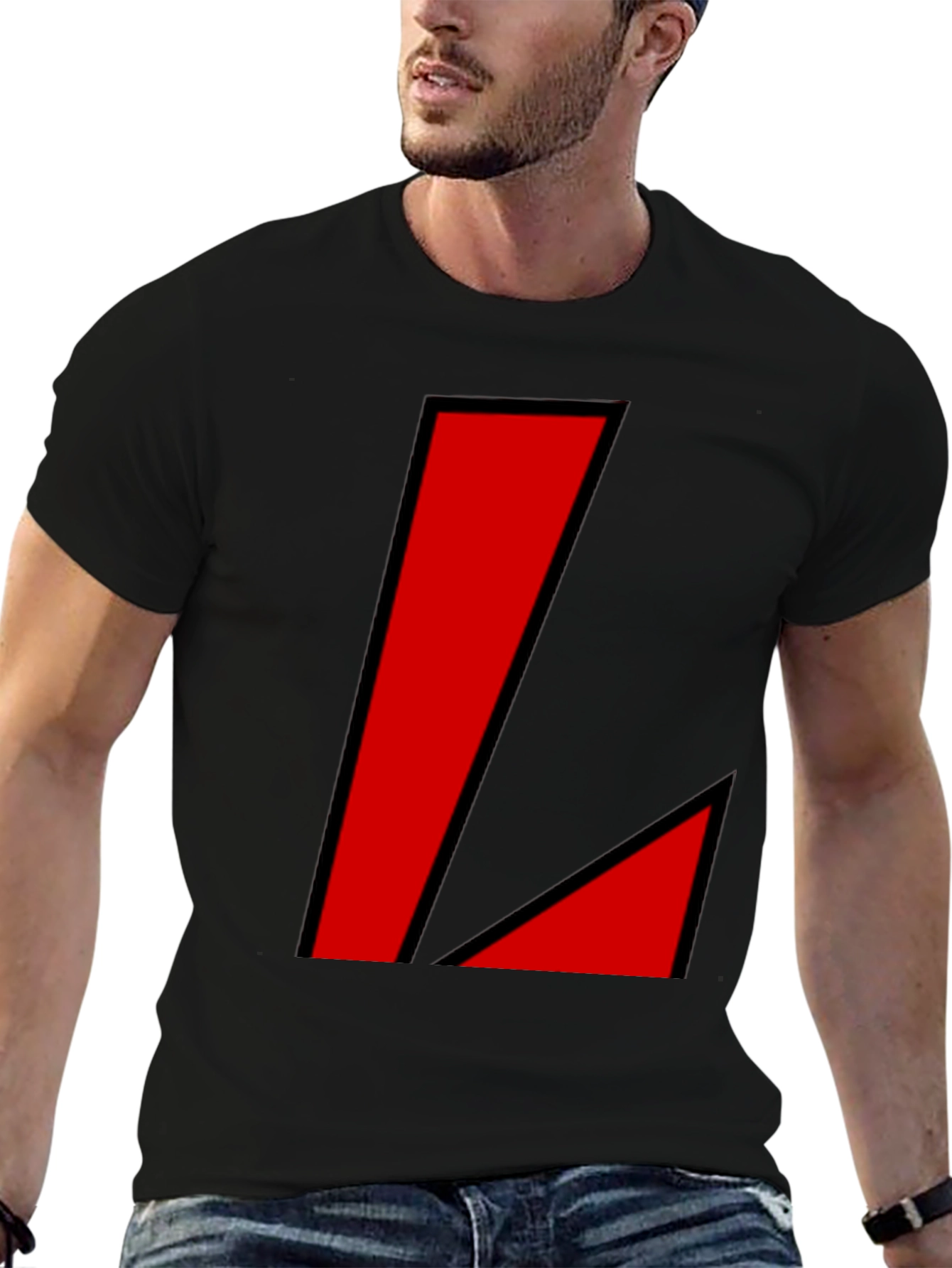 Bold Red Geometric Graphic T-Shirt