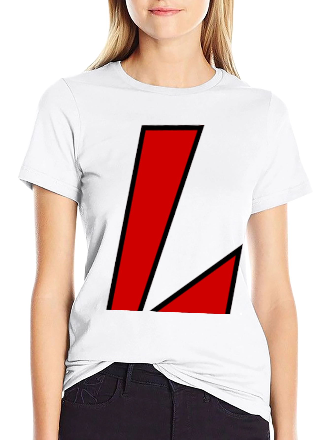 Bold Red Geometric Graphic T-Shirt
