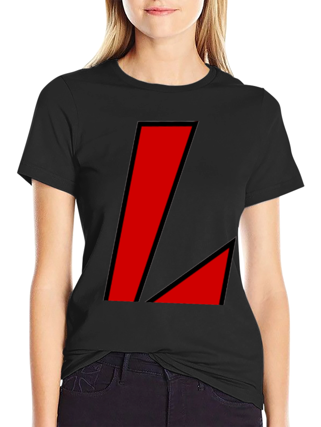 Bold Red Geometric Graphic T-Shirt
