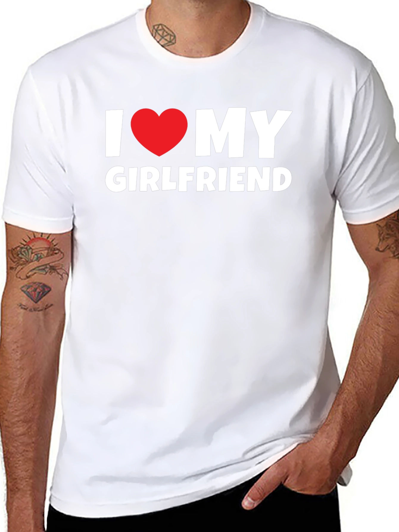 I Love My Girlfriend T-Shirt - Black Tee