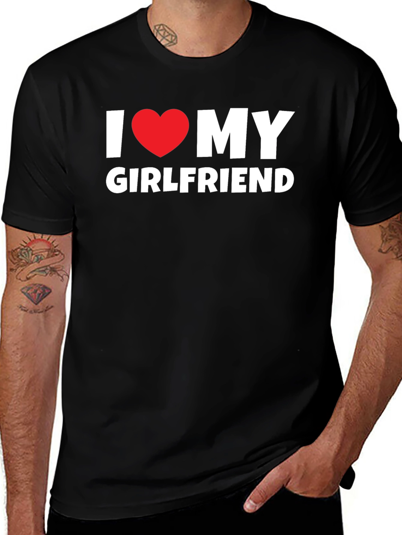 I Love My Girlfriend T-Shirt - Black Tee