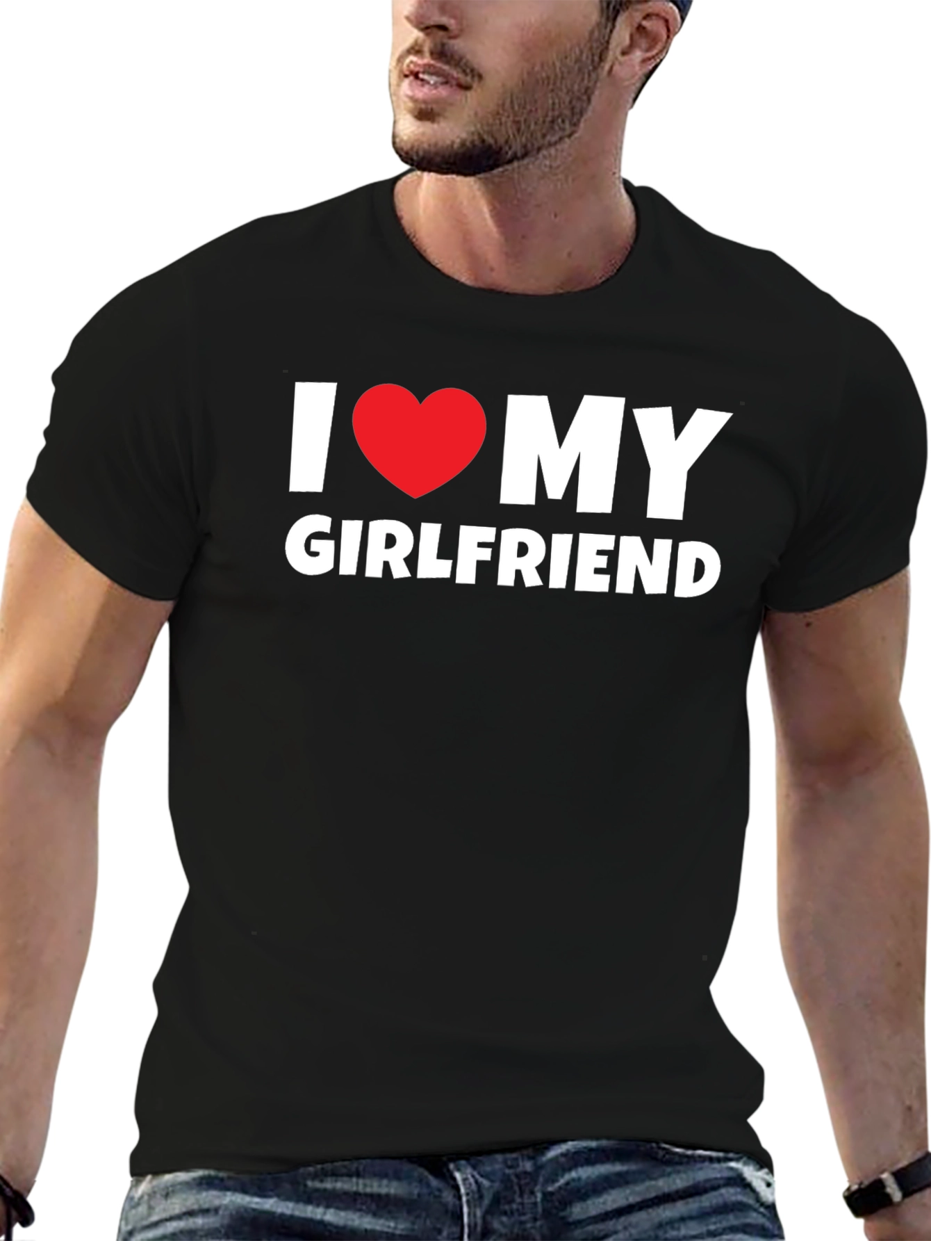 I Love My Girlfriend T-Shirt - Black Tee