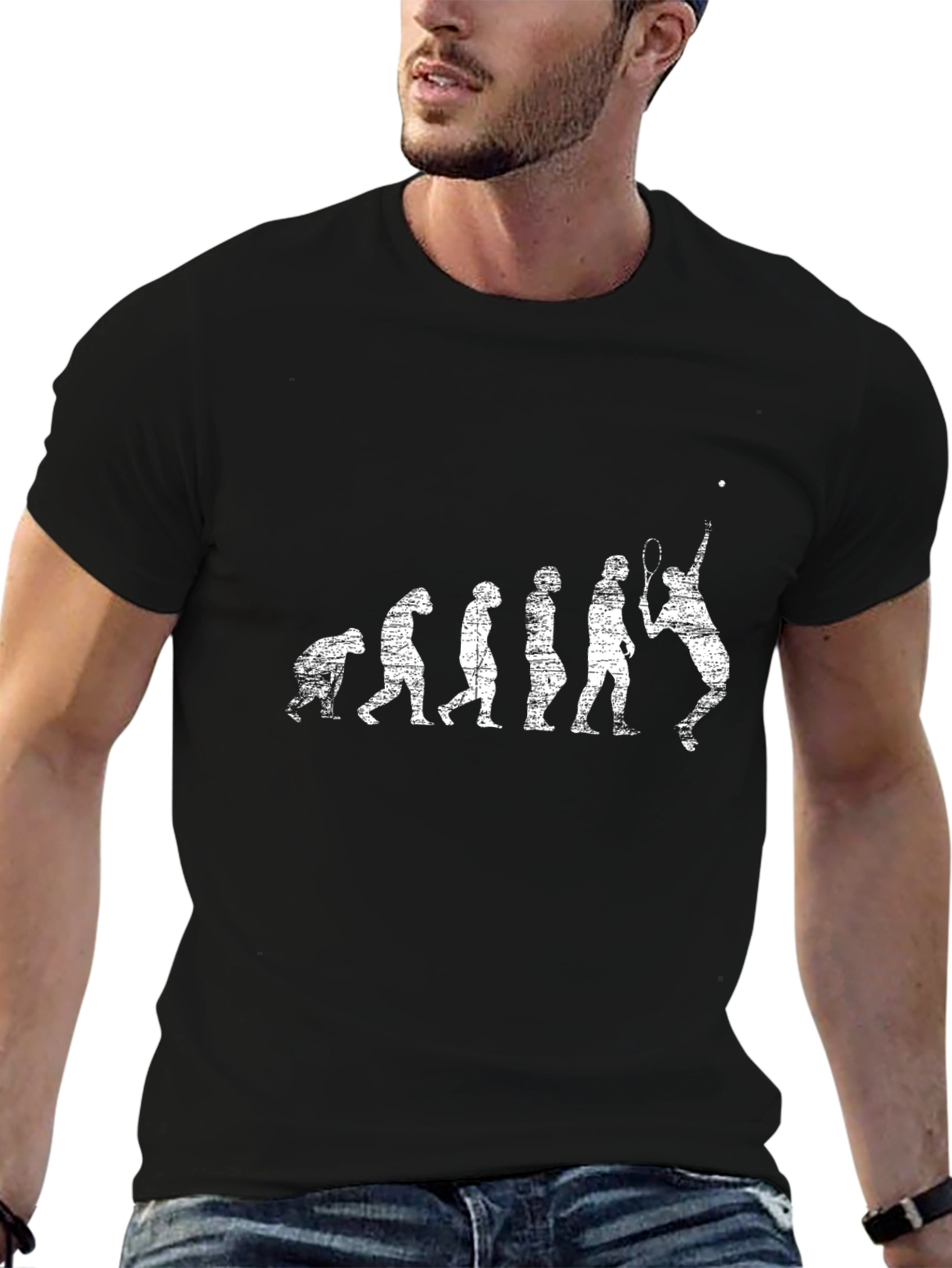 Tennis Evolution Graphic Tee - Black