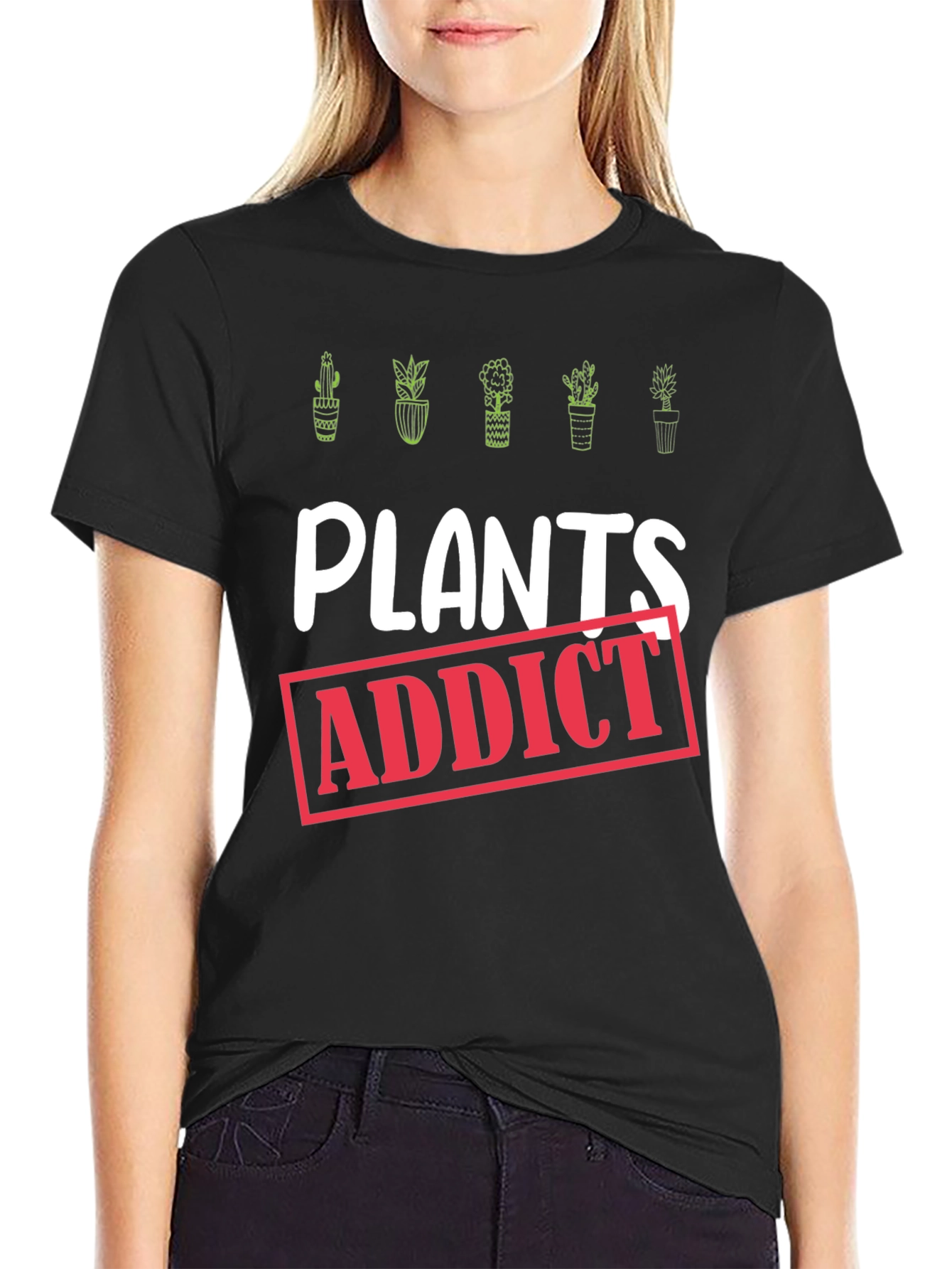 Plants Addict Black Graphic Tee