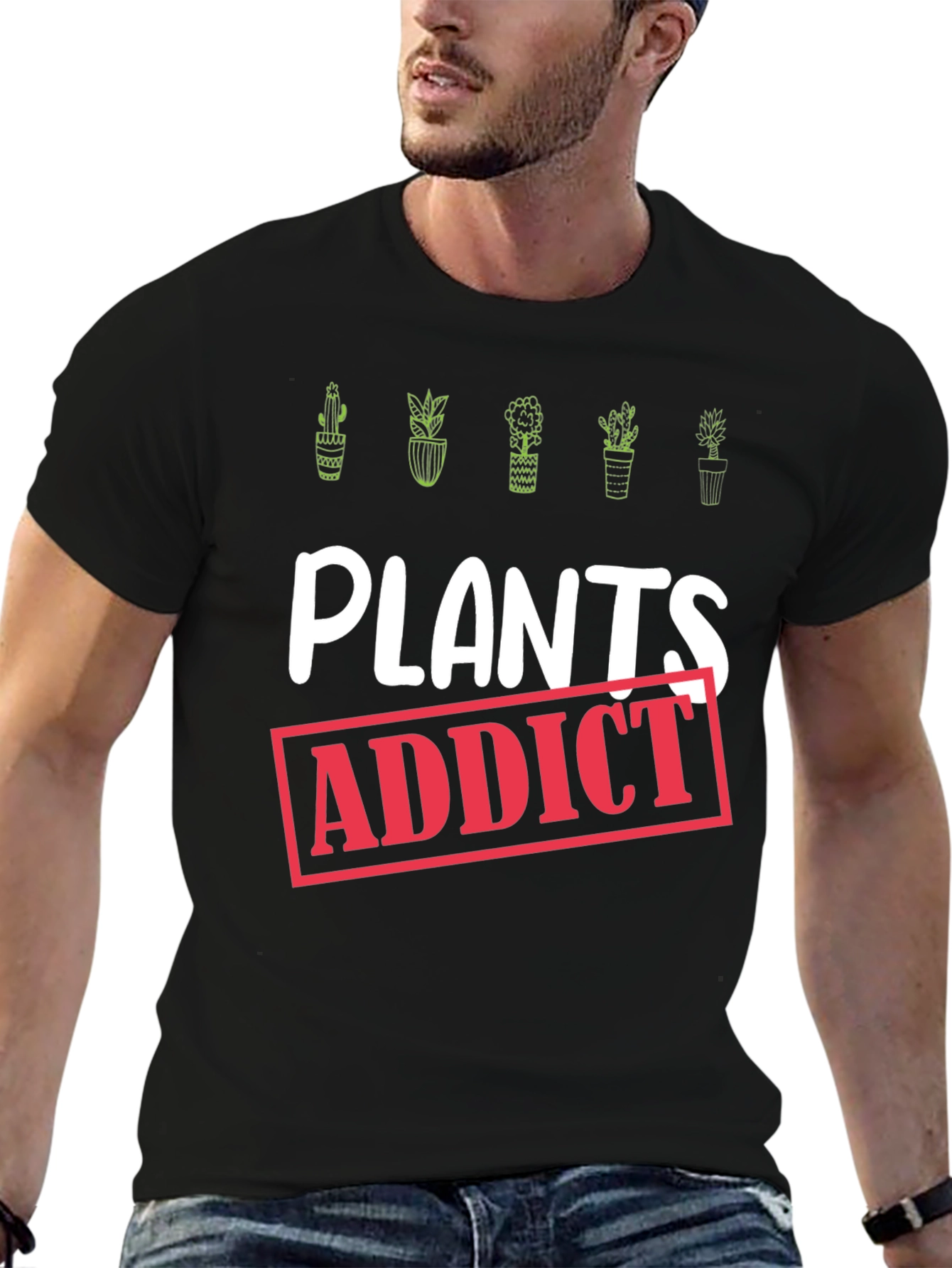 Plants Addict Black Graphic Tee