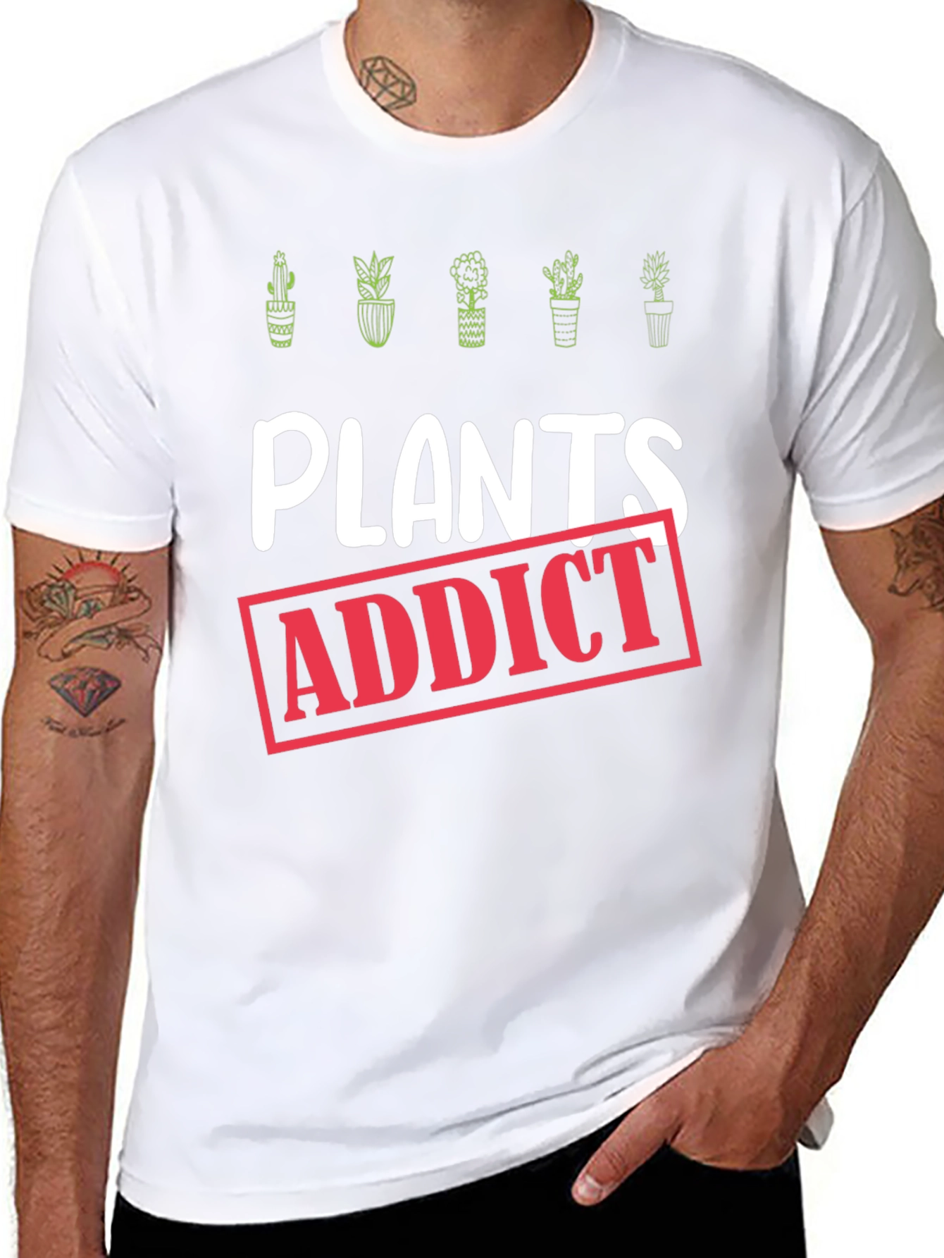 Plants Addict Black Graphic Tee