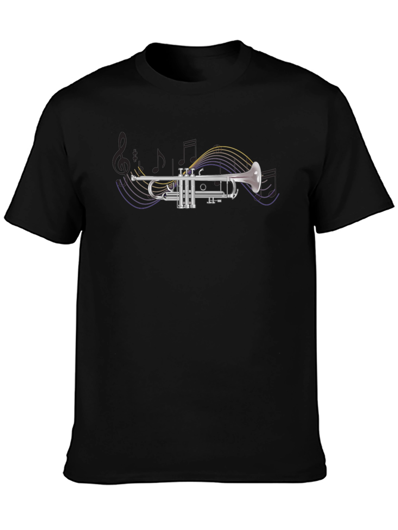 Trumpet Music Graphic T-Shirt - Black
